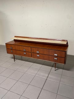 Sideboard aus den 50er Jahren aus Holz mit Marmorablage