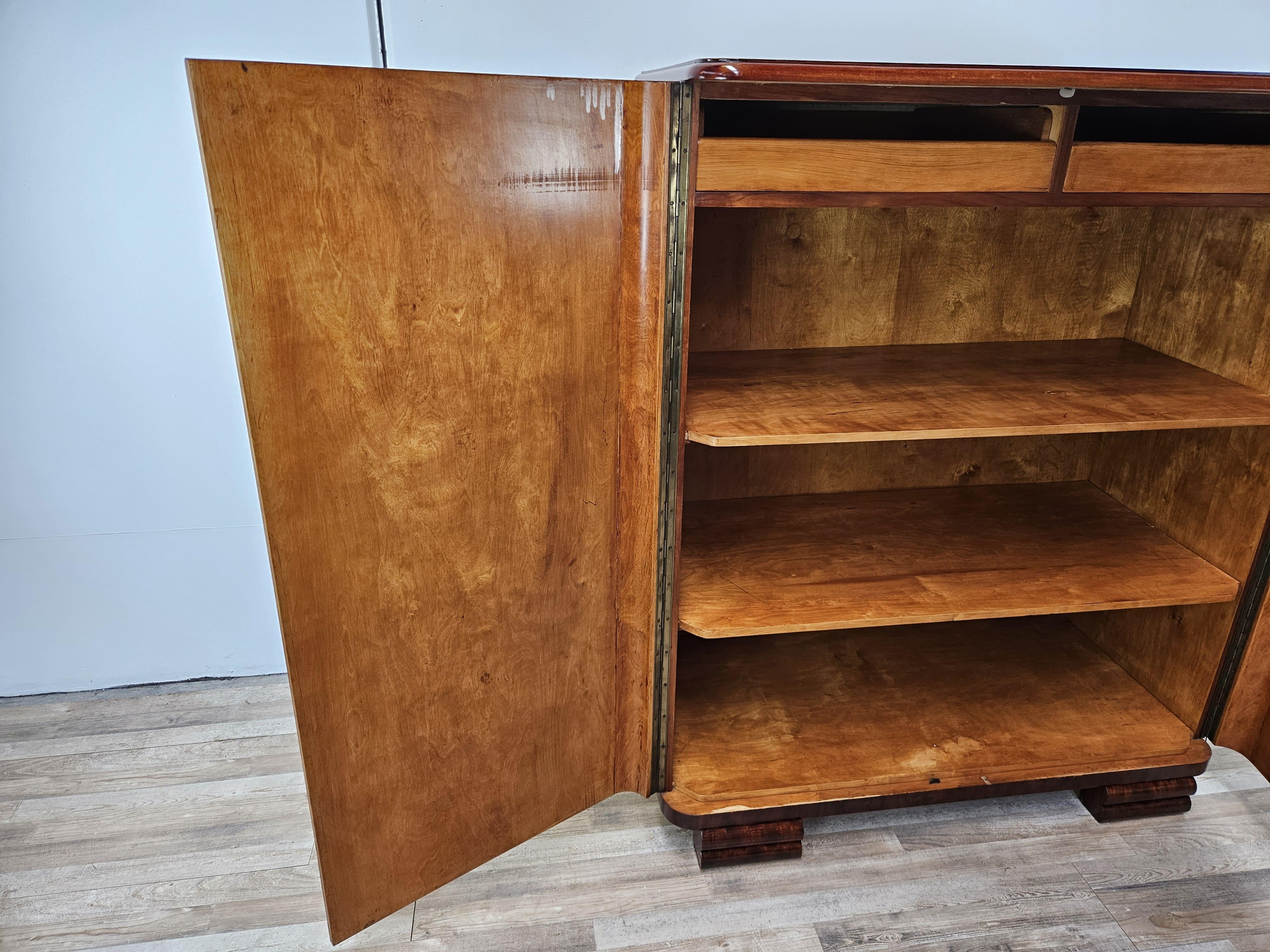 Art Deco walnut sideboard with two doors 1930s 5