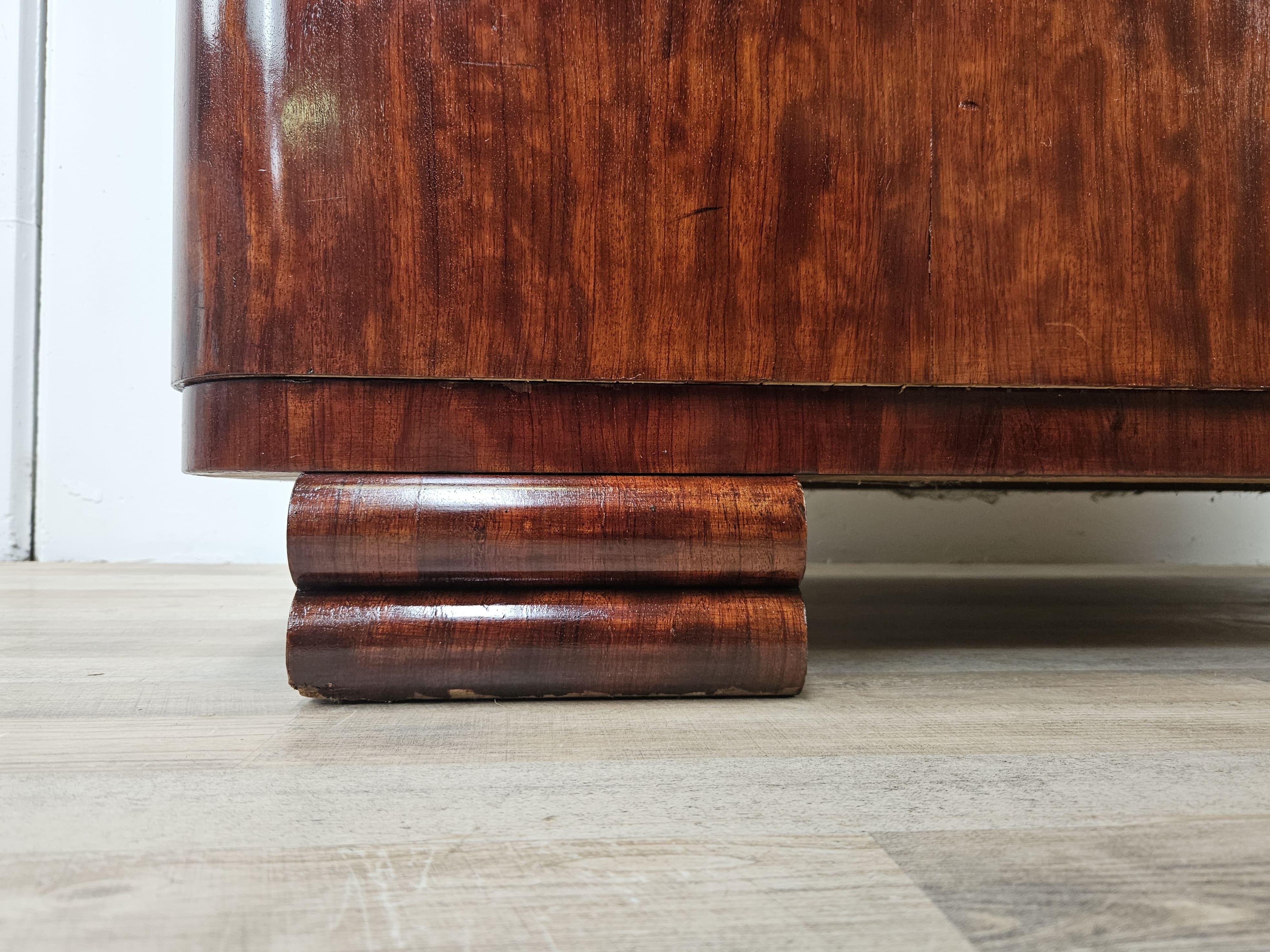 Art Deco walnut sideboard with two doors 1930s 1