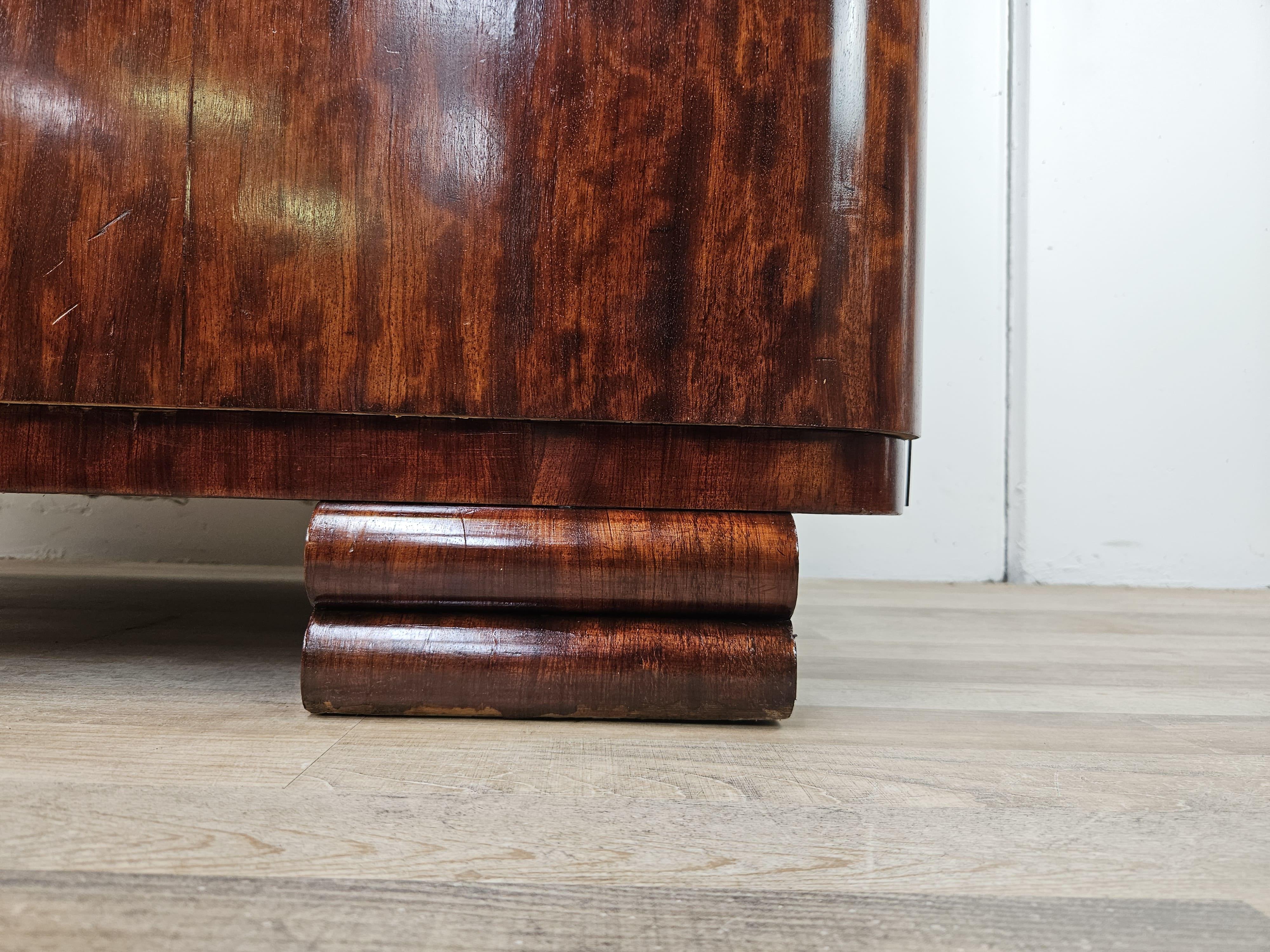 Art Deco walnut sideboard with two doors 1930s 2