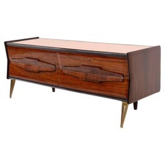 Sideboard Attributed to Gio Ponti in Mirror Pink and Wood