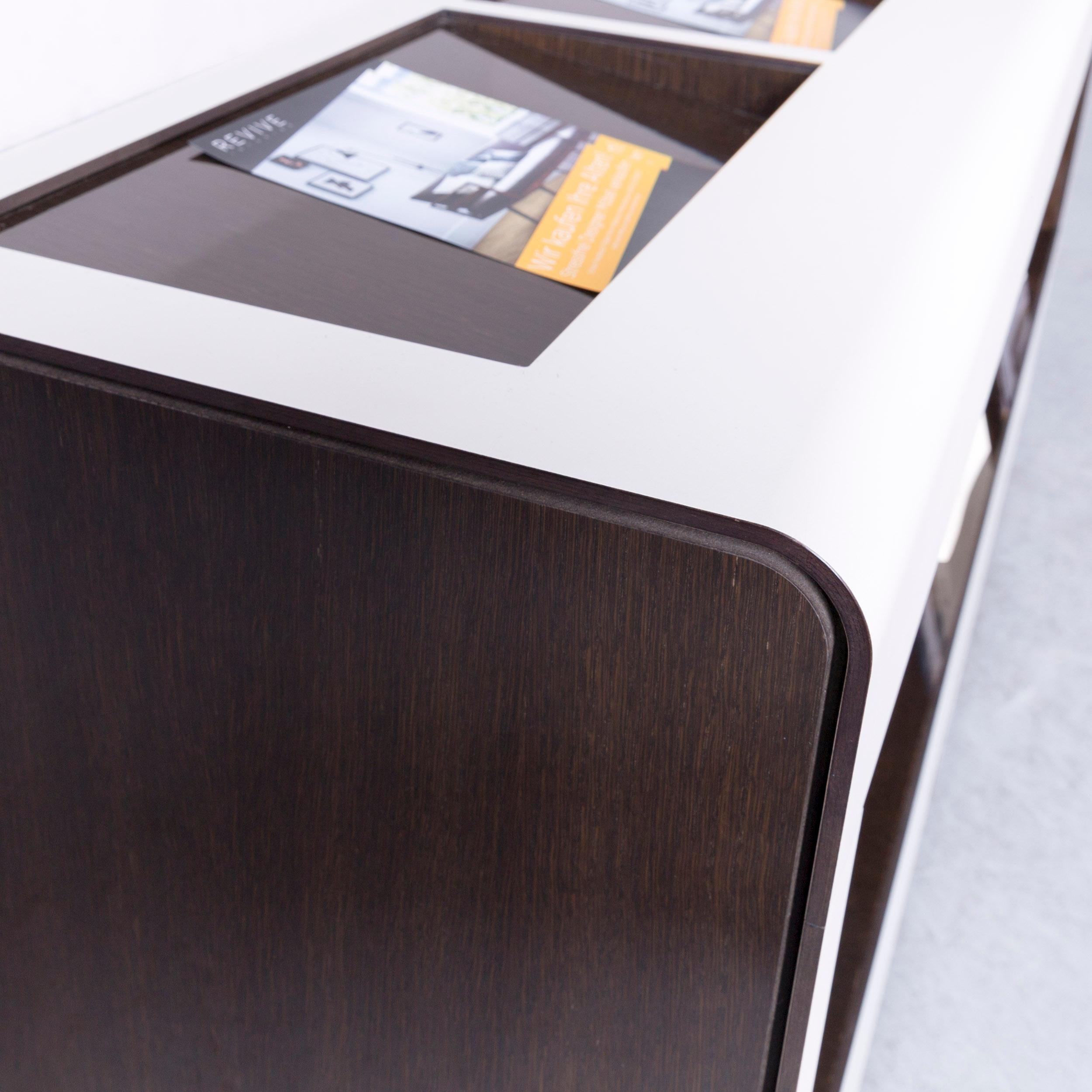 Sideboard Beige Brown Swiss Air Lounge Newspaper Function Wood Modern For Sale 2