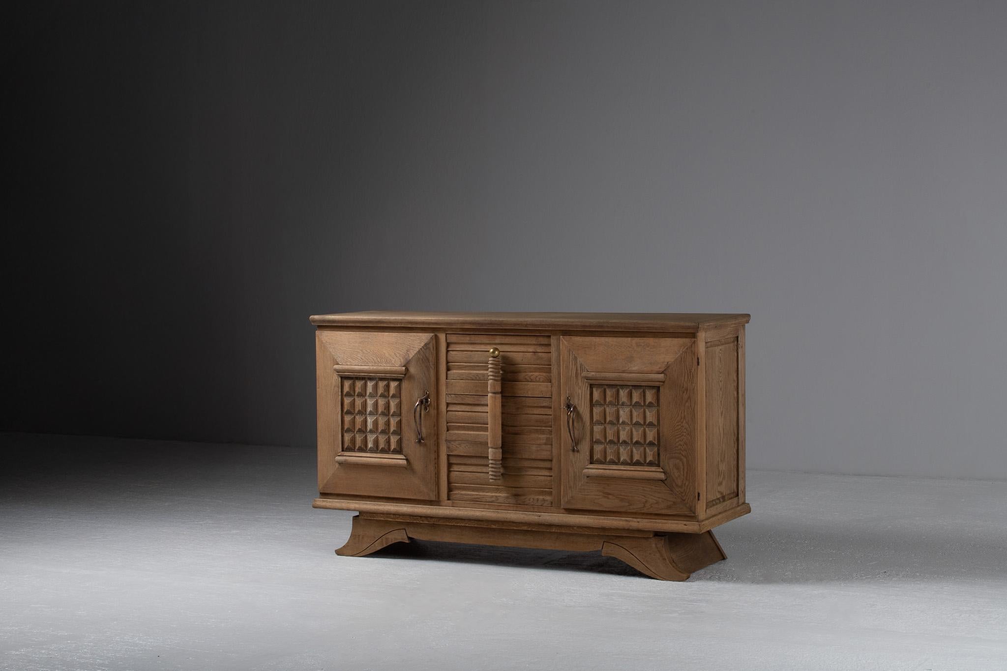 Sideboard, Bleached Oak, France, 1940s For Sale 1
