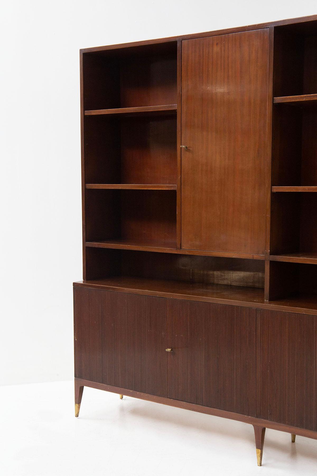 Mid-Century Modern Sideboard Bookcase by Dassi Mobili Moderni Attributed to Gio Ponti