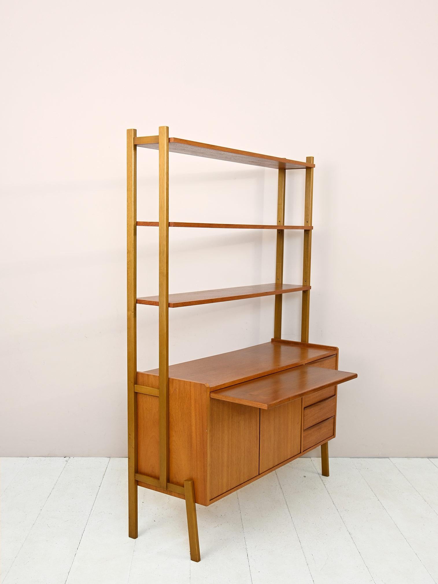Swedish Sideboard Bookcase with Pull-Out Desk