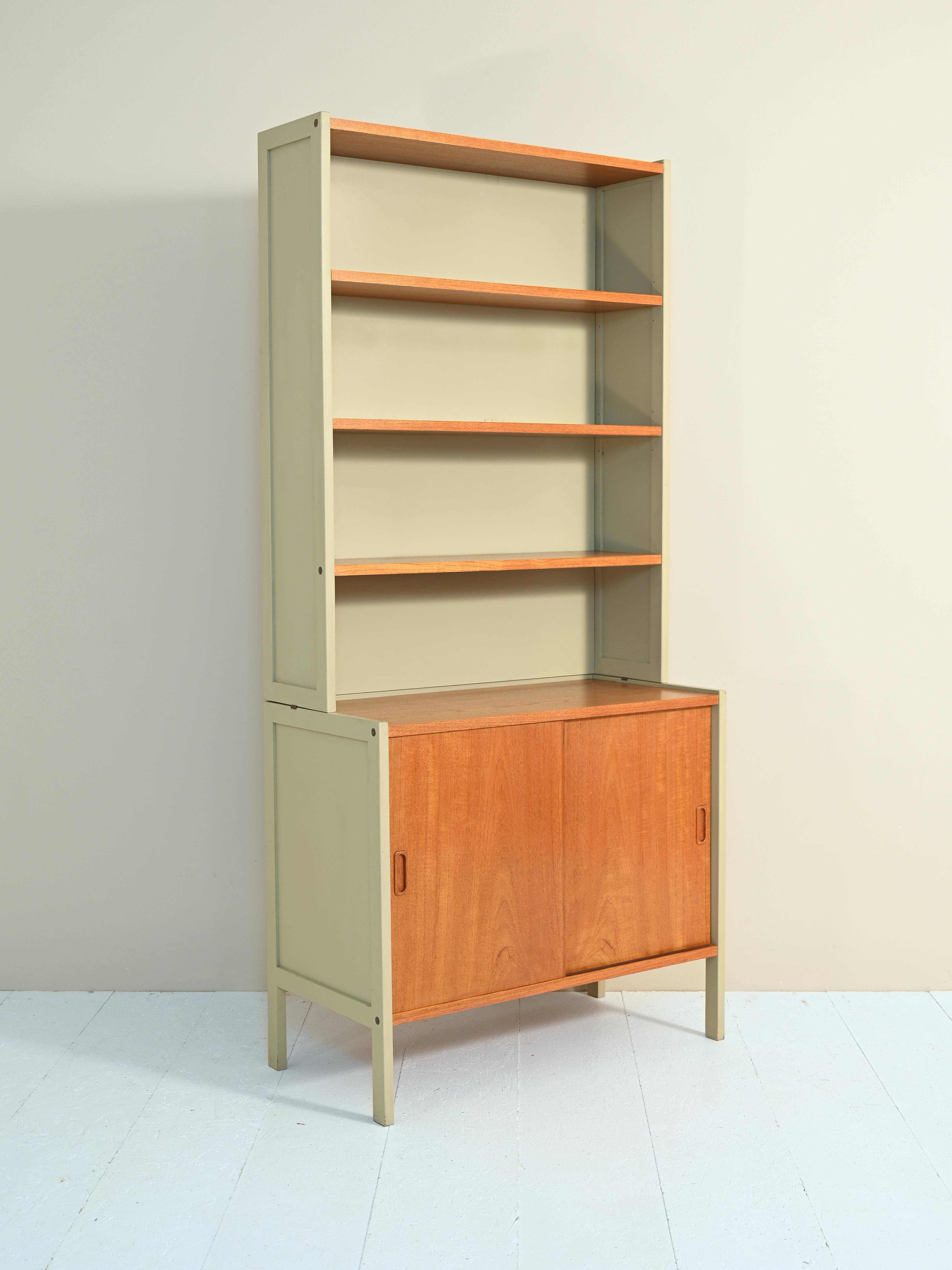 Sideboard Bookcase with Sliding Doors In Good Condition In Brescia, IT