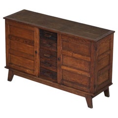 Sideboard Buffet René Gabriel 50's Solid Oak Modernist Reconstruction, G597