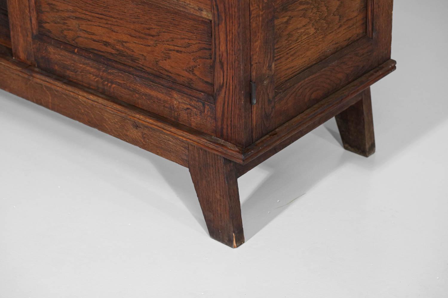 Mid-20th Century Sideboard Buffet René Gabriel 50's Solid Oak Modernist Reconstruction, G597