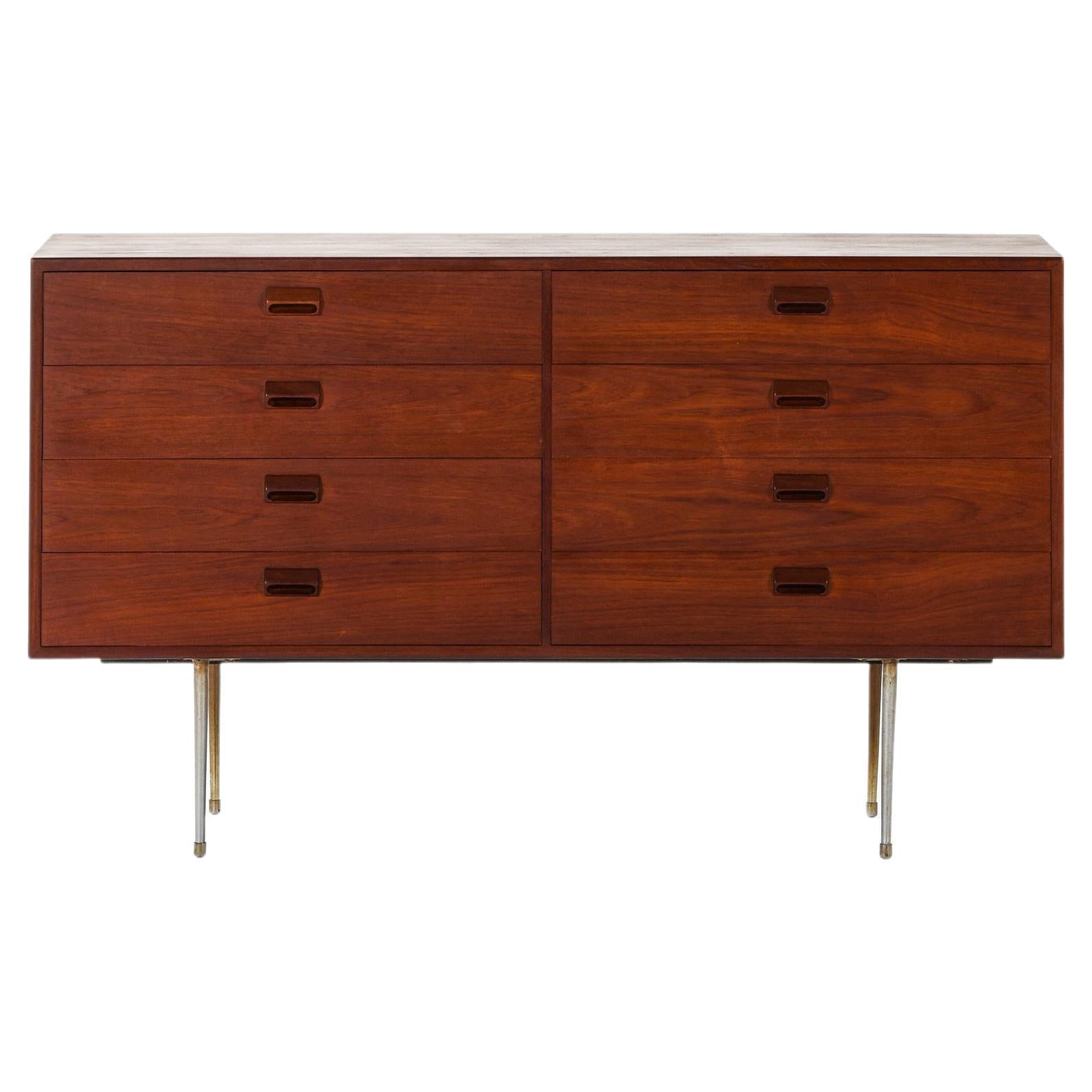 Sideboard/Bureau in Teak and Steel by Børge Mogensen, 1950s For Sale