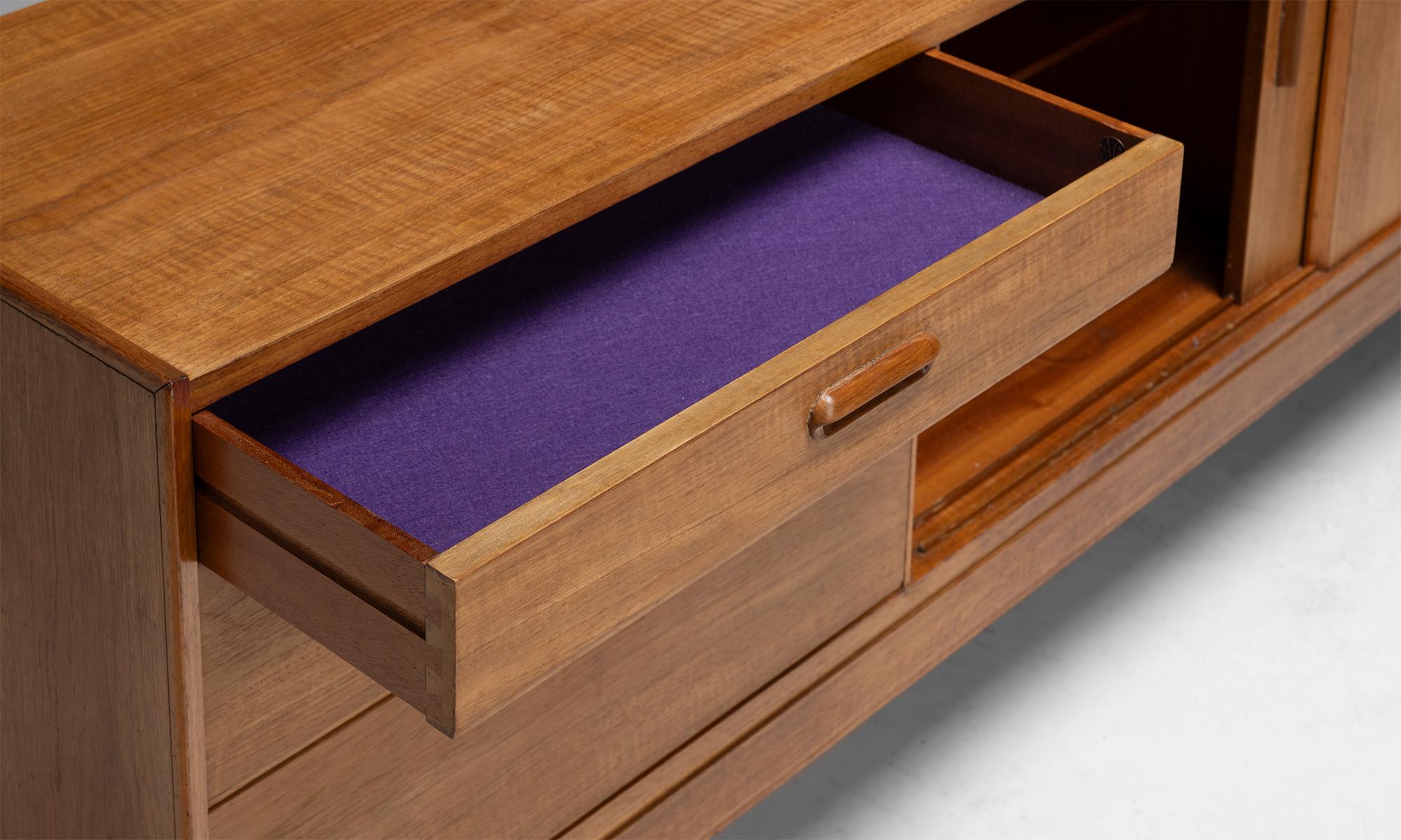 Wood Sideboard by Alfred Cox, England circa 1960 For Sale