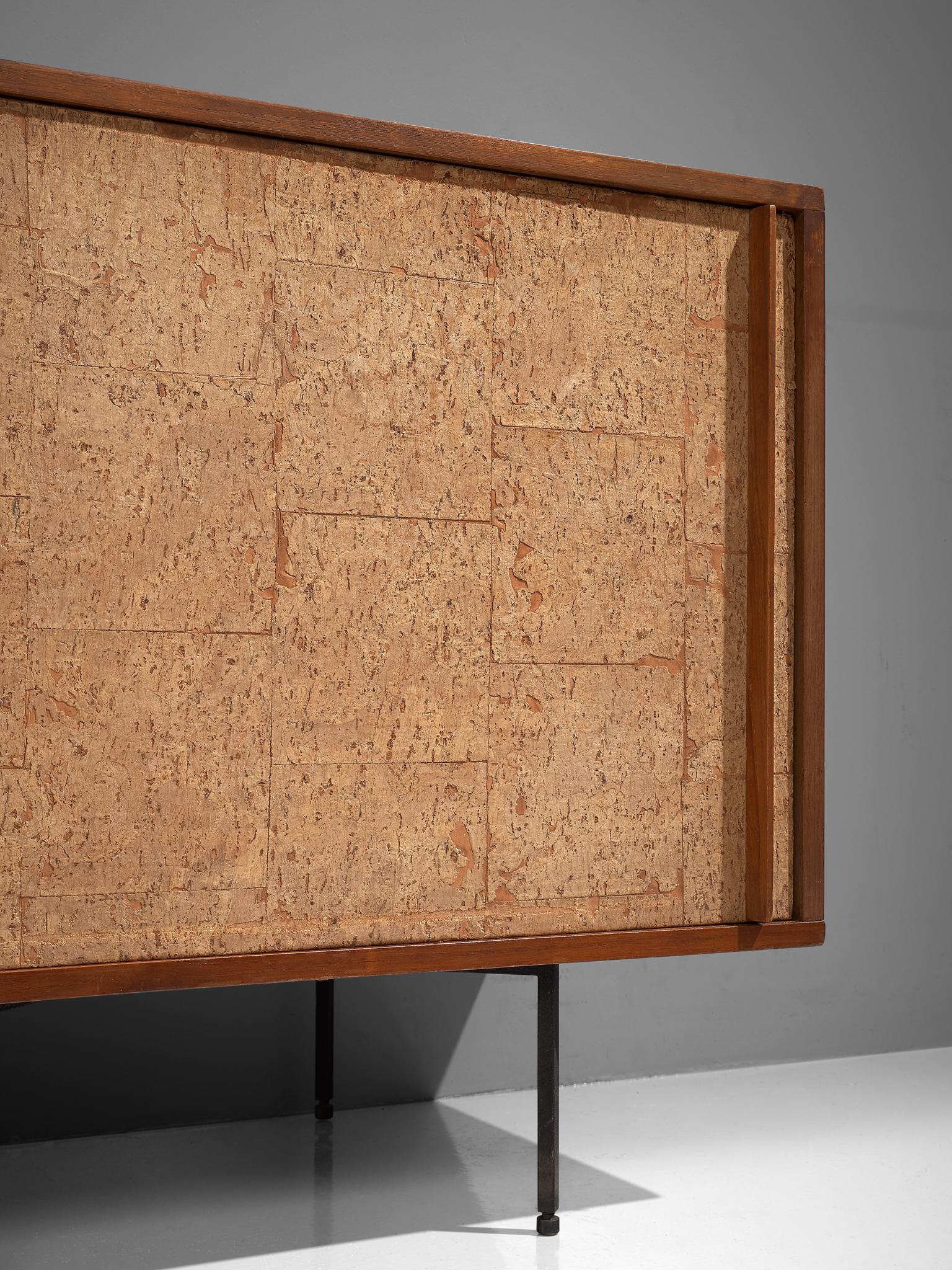 Sideboard by Campo & Graffi, Wood, Cork and Metal, Italy, 1960s 1