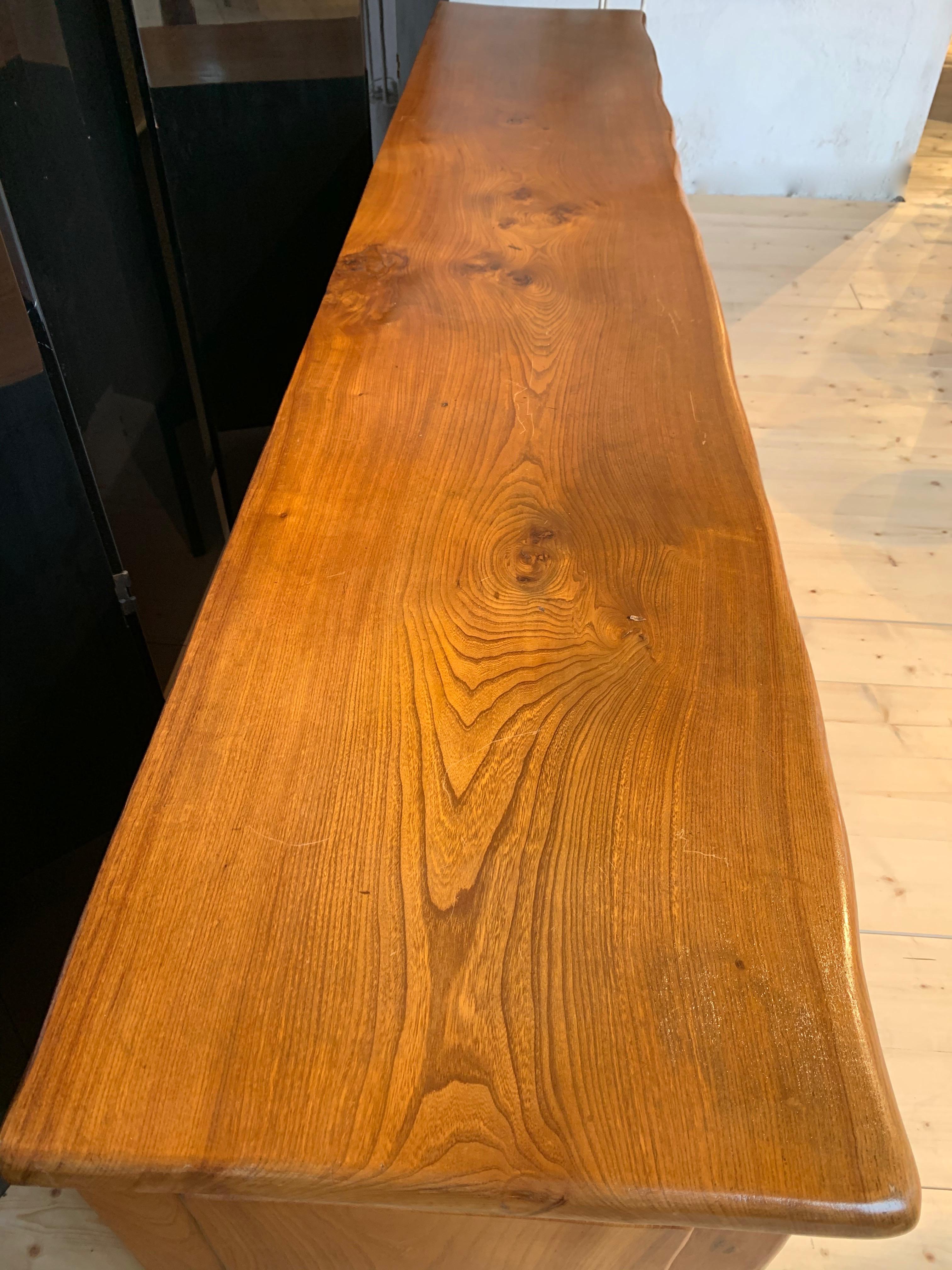 Elm Sideboard by Charles Flandre, circa 1950, France