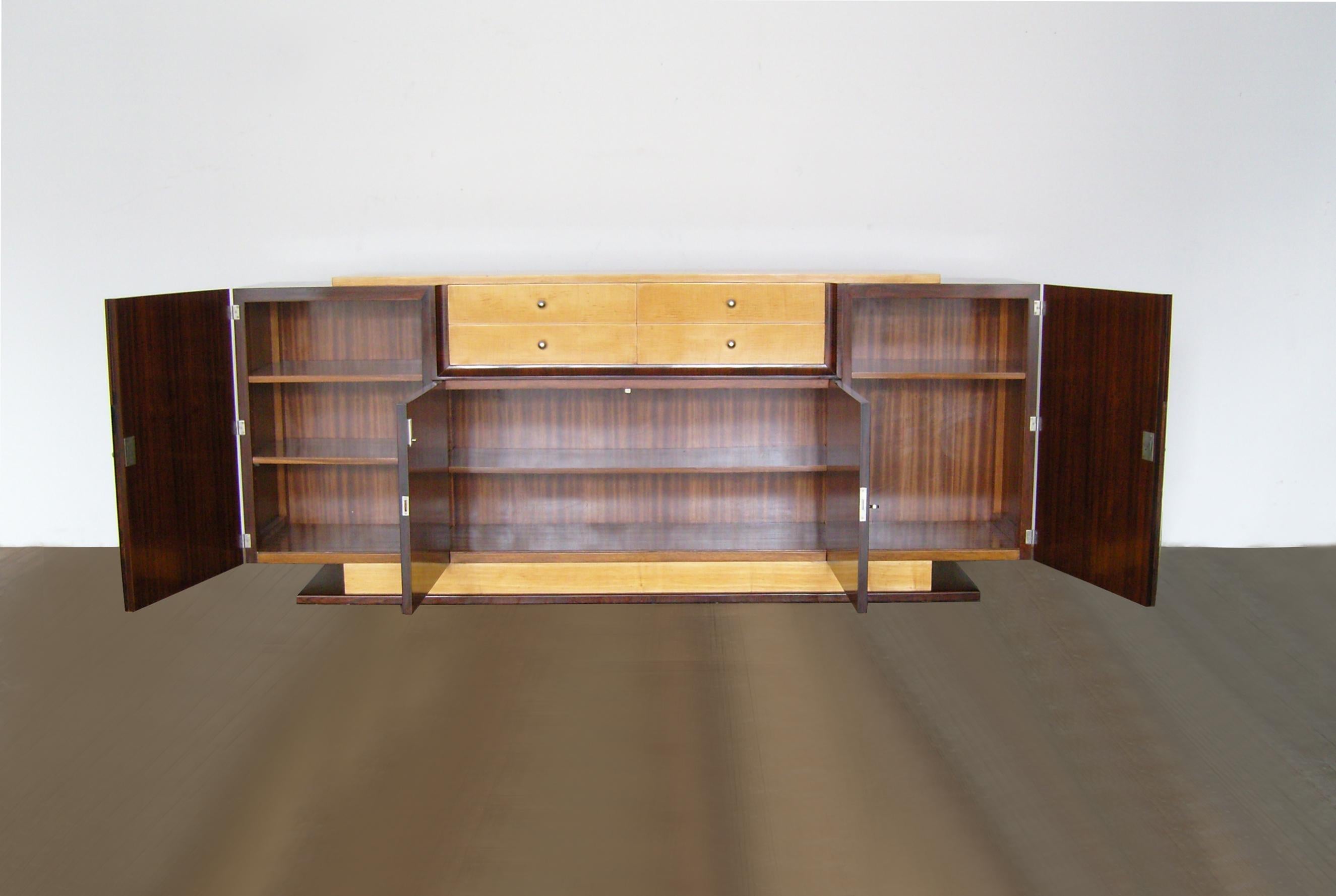A Fine Art Deco Rosewood and Sycamore Sideboard by De Coene 1