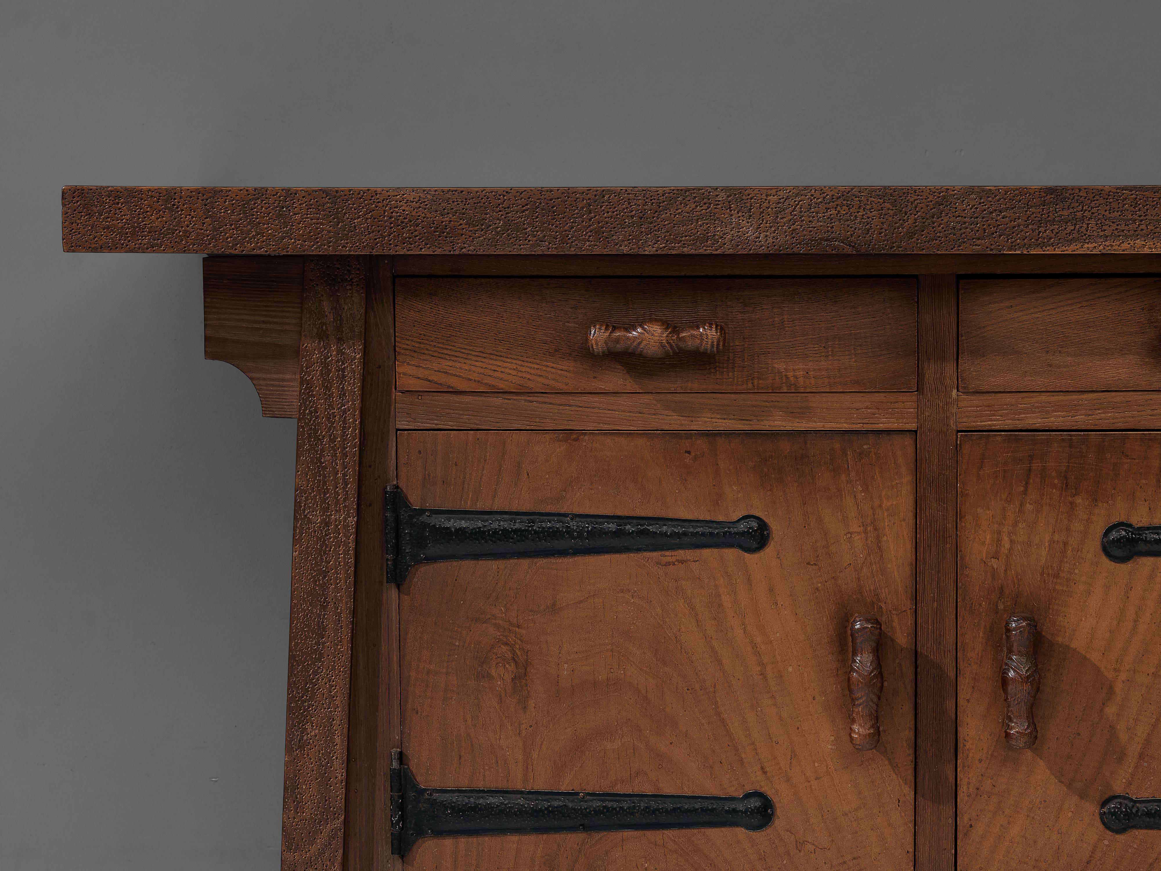 Art Deco Sideboard by Ernesto Valabrega in Stained Oak