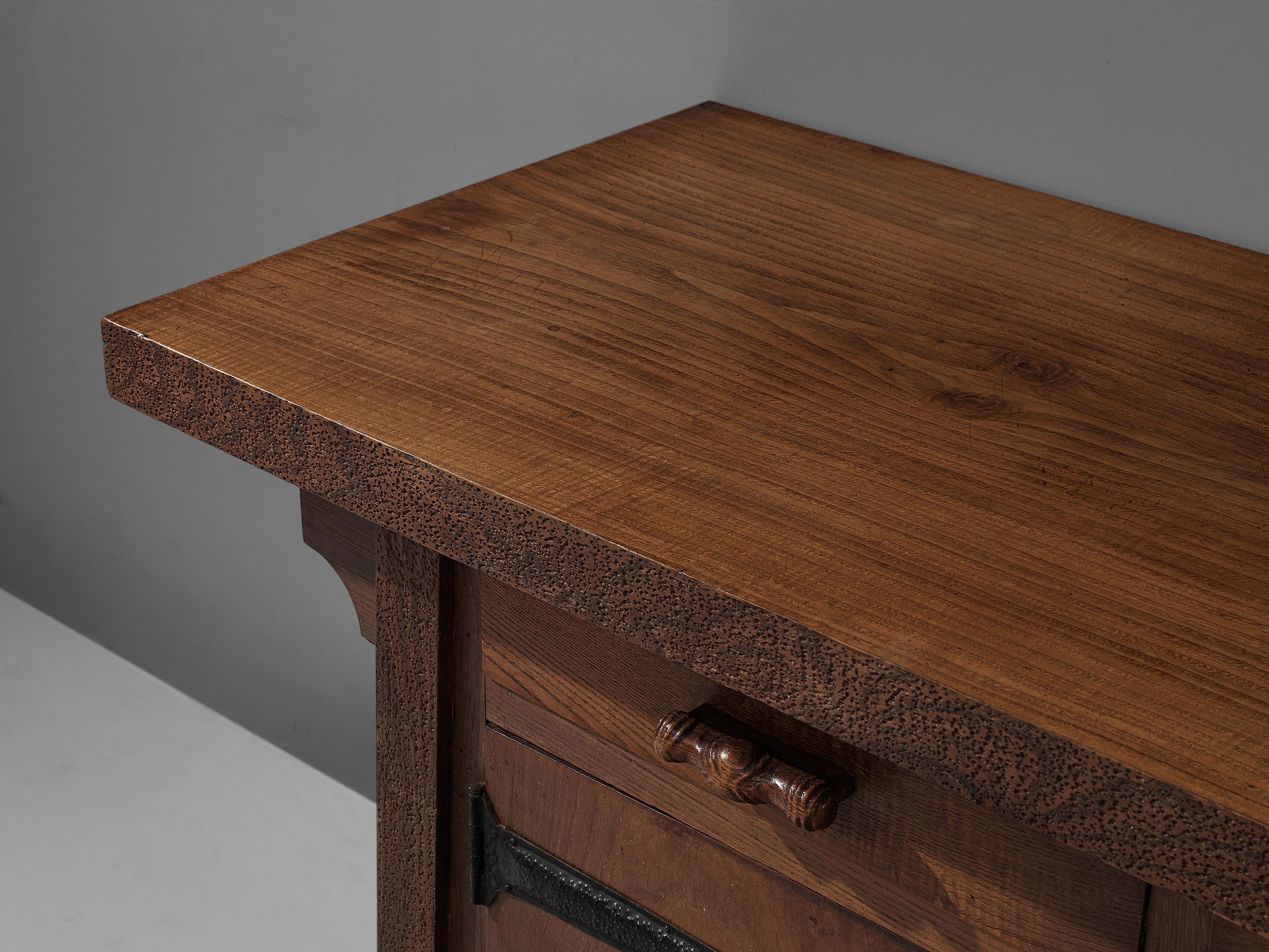 Sideboard by Ernesto Valabrega in Stained Oak In Good Condition In Waalwijk, NL