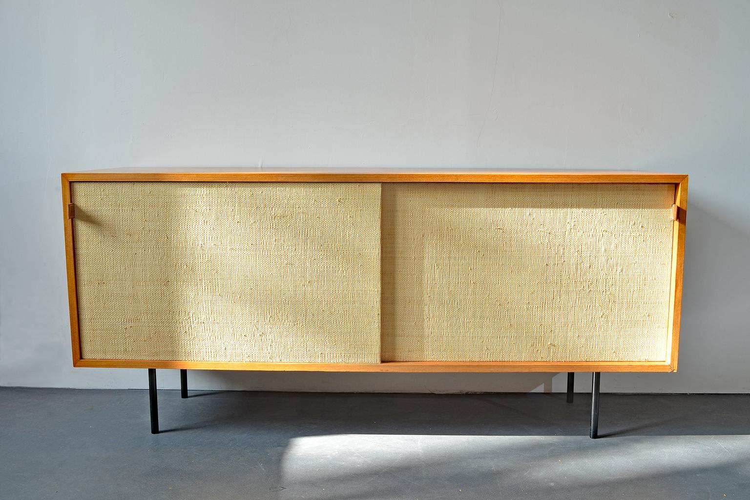 Sideboard by Florence Knoll for Knoll International 1960s, Teak and Seagrass For Sale 7