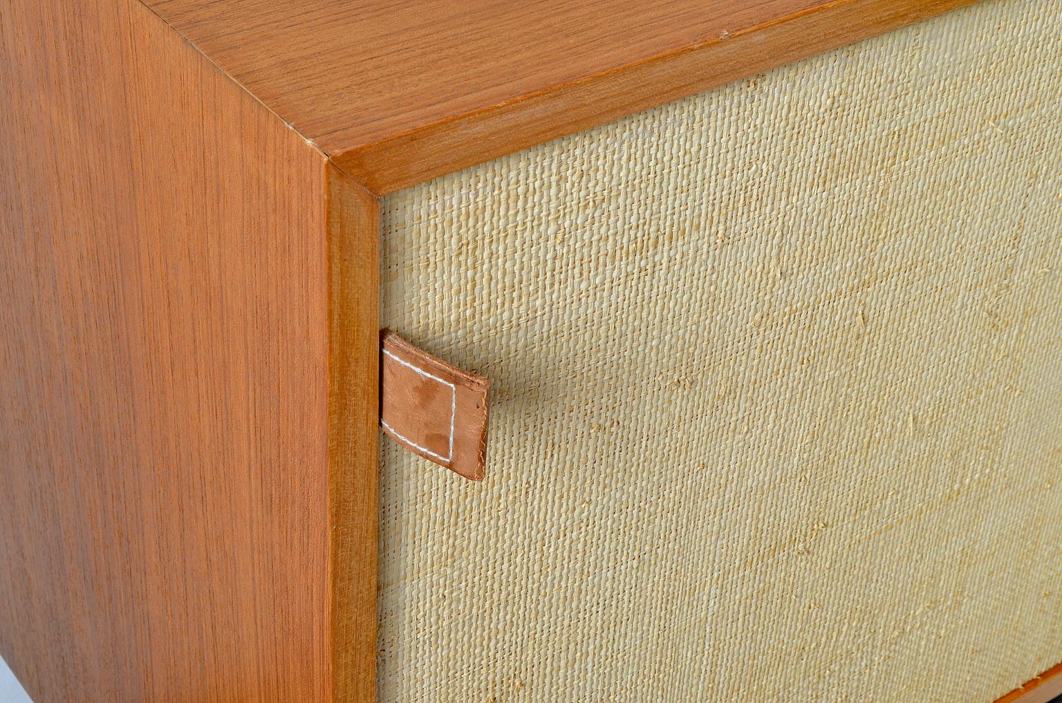 Mid-Century Modern Sideboard by Florence Knoll for Knoll International 1960s, Teak and Seagrass For Sale