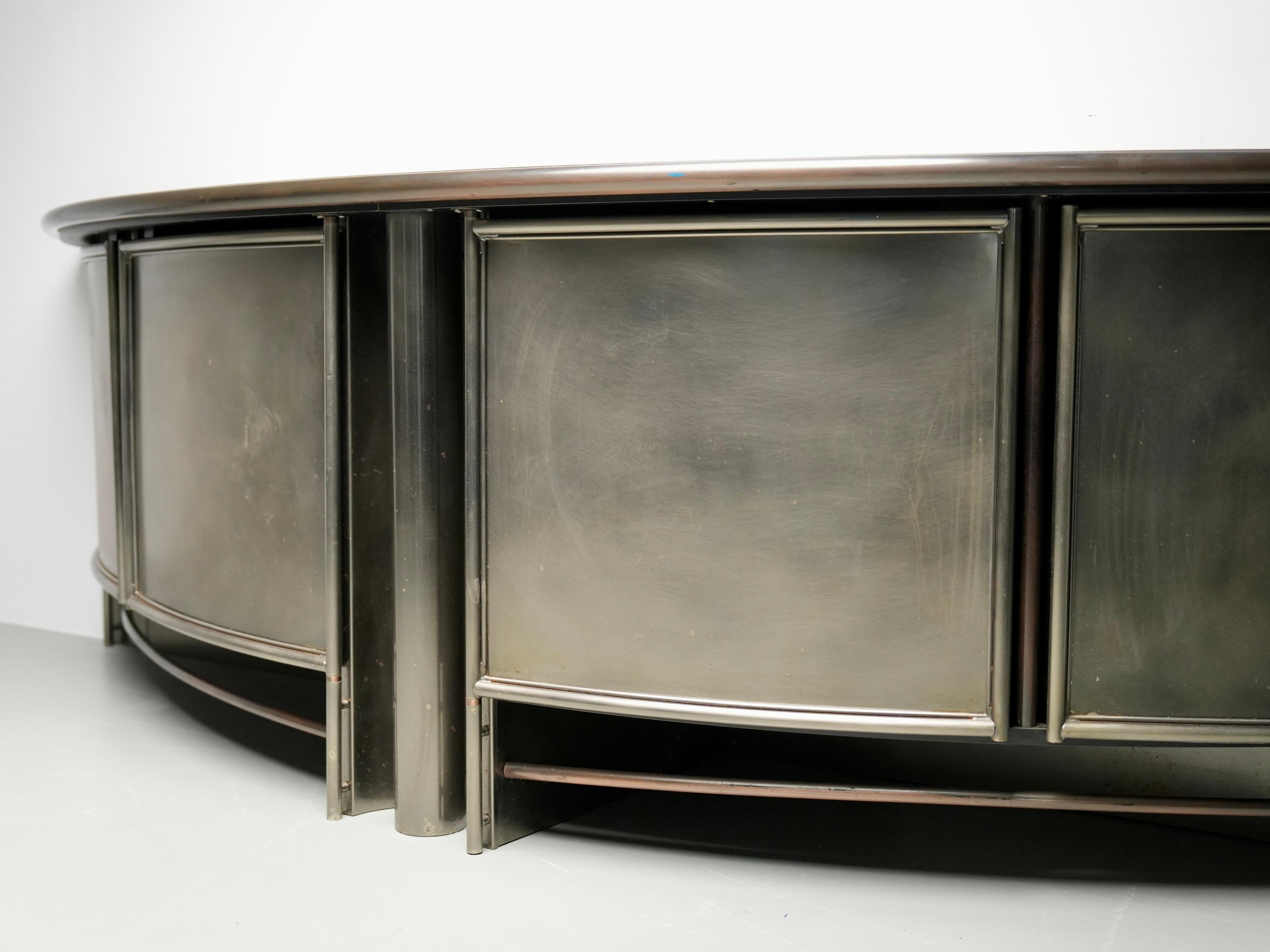 Metallo Credenza di Frans van Praet per Belgochrom, Belgio, anni '80 in vendita