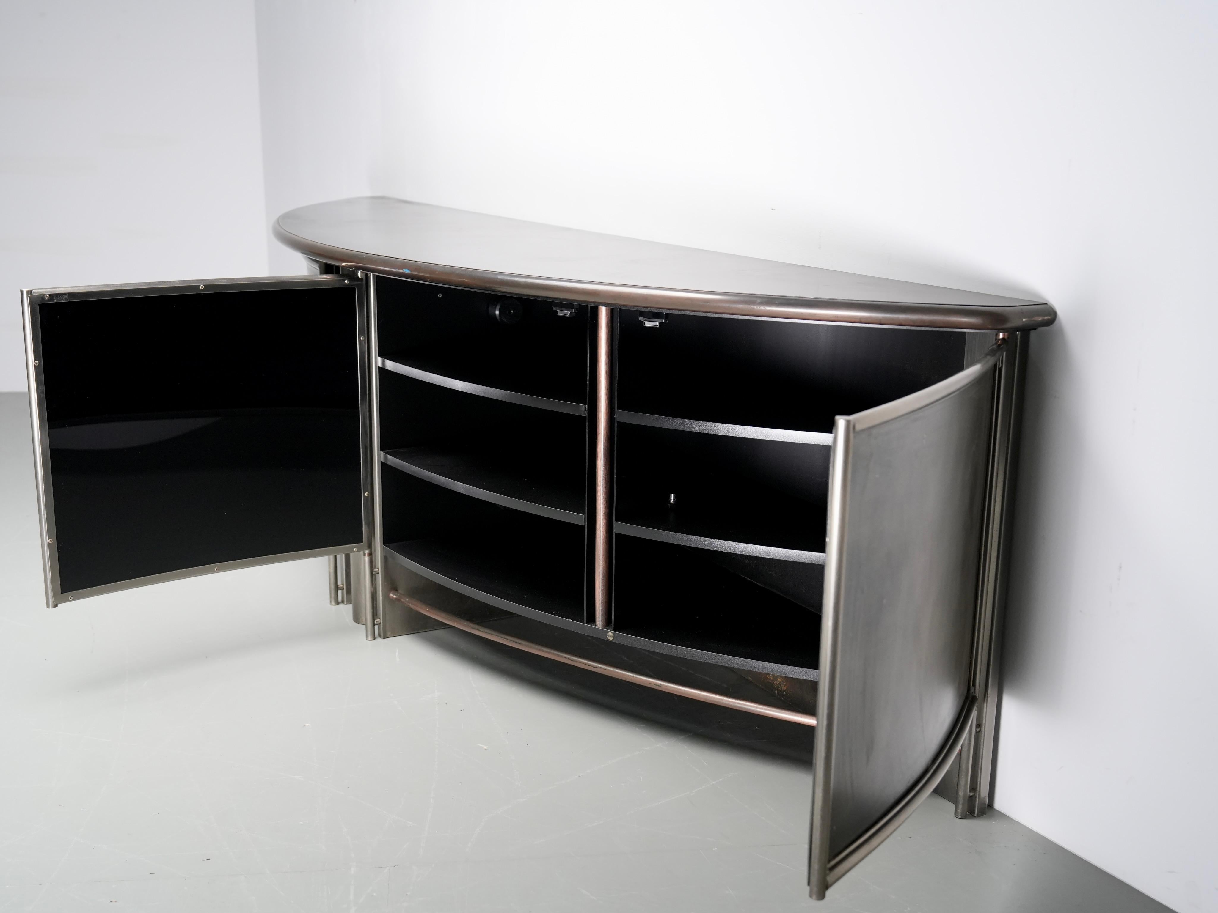 Credenza di Frans van Praet per Belgochrom, Belgio, anni '80 in vendita 1