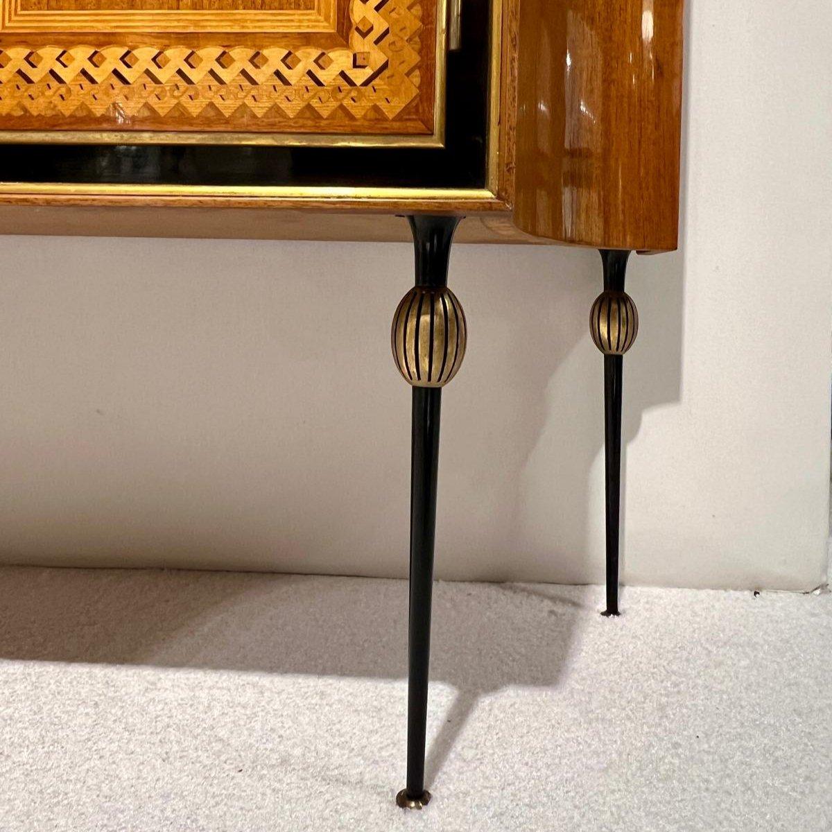Sideboard von Hans Wauer, Möbelwerkstätte München, Deutschland, 1950er Jahre (Messing) im Angebot