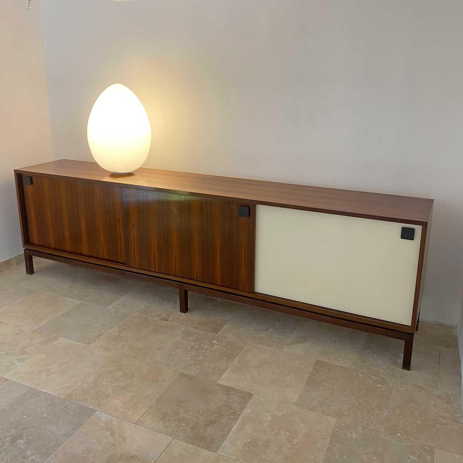 Walnut sideboard by Tito Agnoli for La Linea furniture Italy For Sale