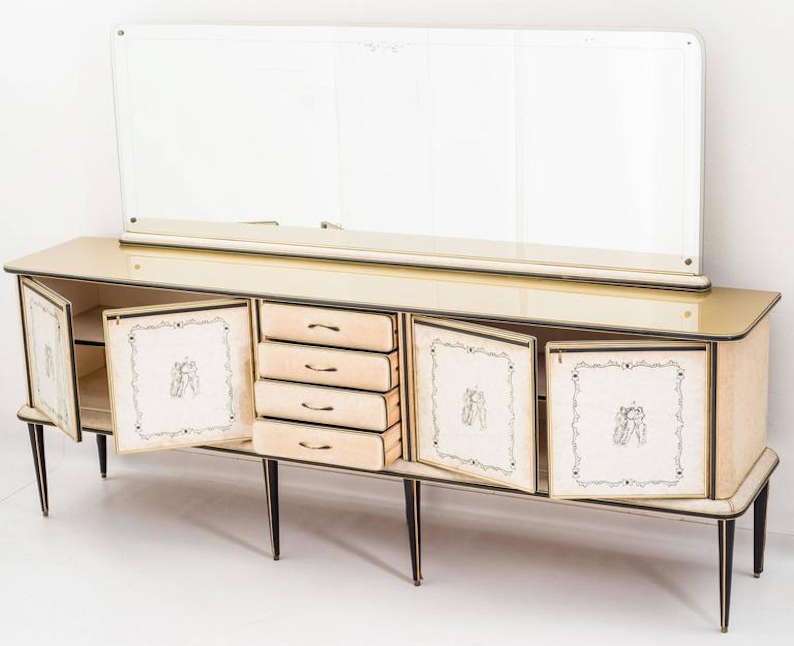 Aluminum Sideboard by Umberto Mascagni, 1950s For Sale
