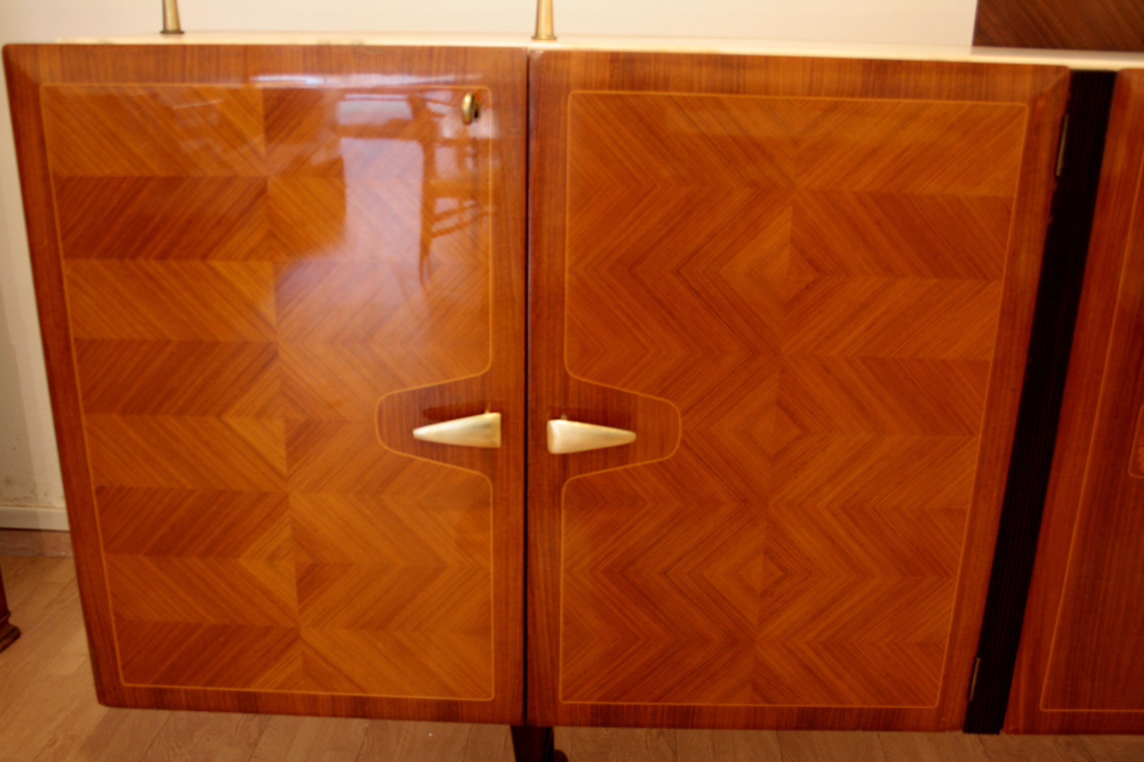 Wood Middle 20th Century Sideboard by Vittorio Dassi for Cecchini Mid Century Modern For Sale