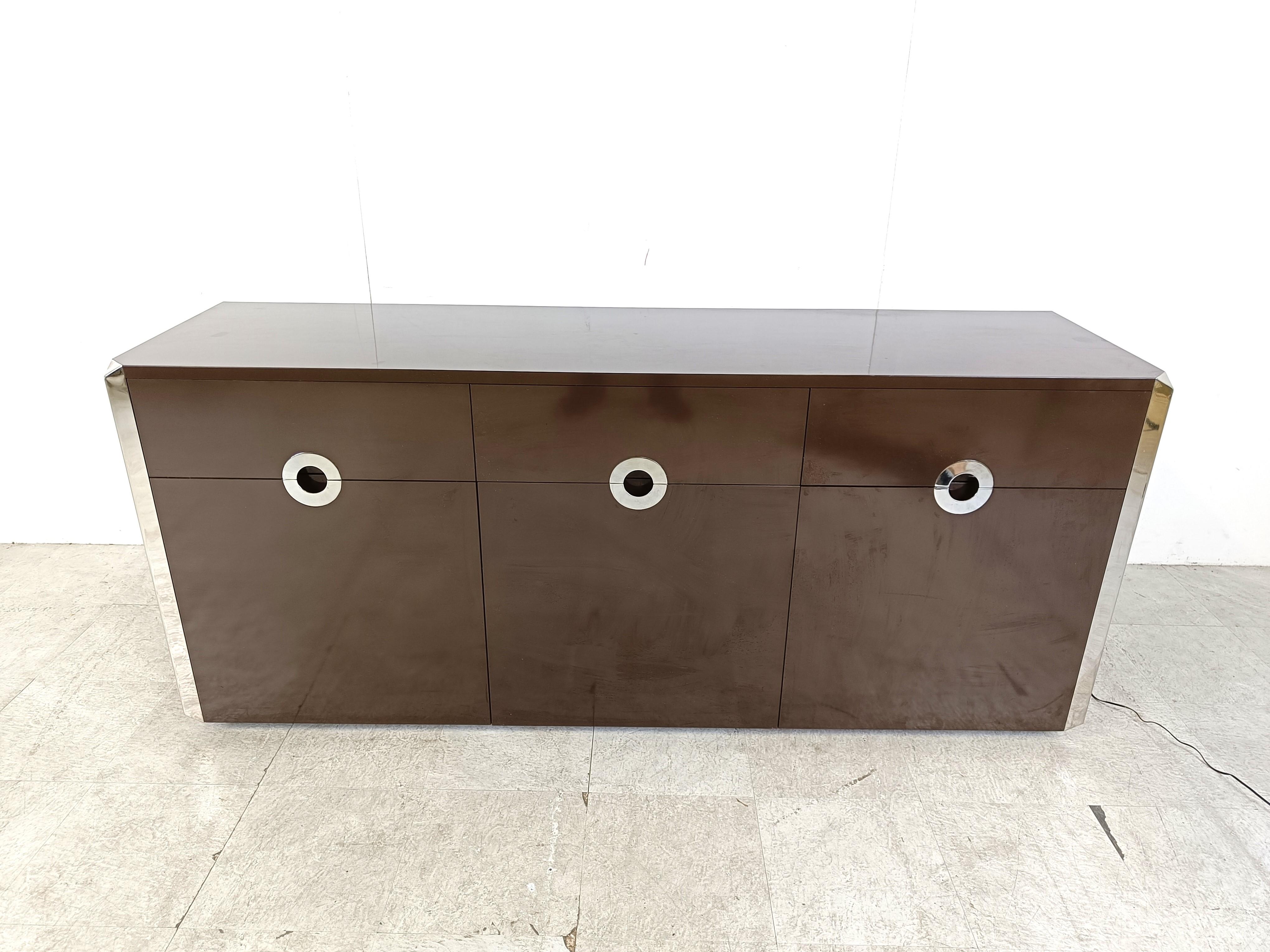 Mid-Century Modern Sideboard by Willy Rizzo for Mario Sabot, 1970s For Sale