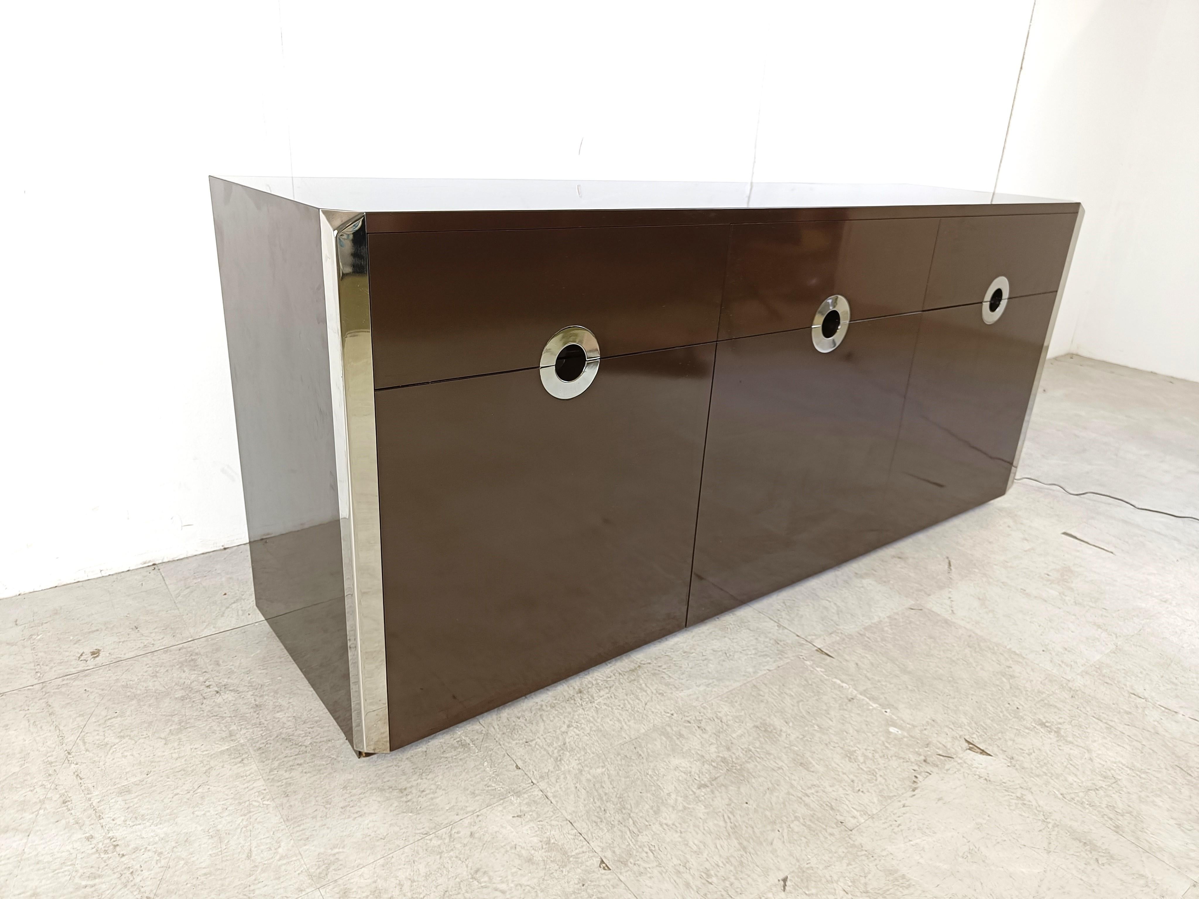 Sideboard by Willy Rizzo for Mario Sabot, 1970s In Good Condition For Sale In HEVERLEE, BE