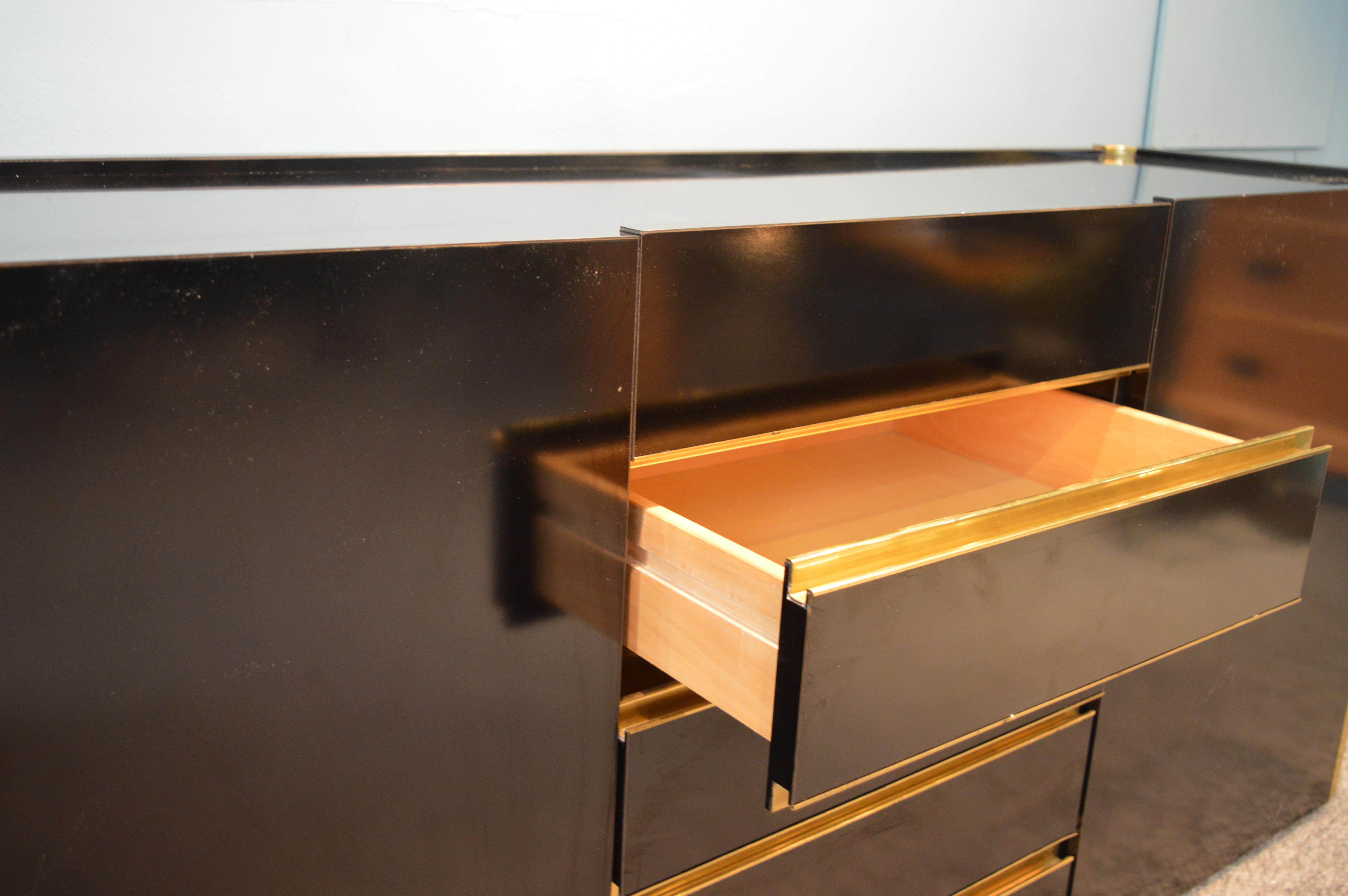 Brass Sideboard by Willy Rizzo for Mario Sabot