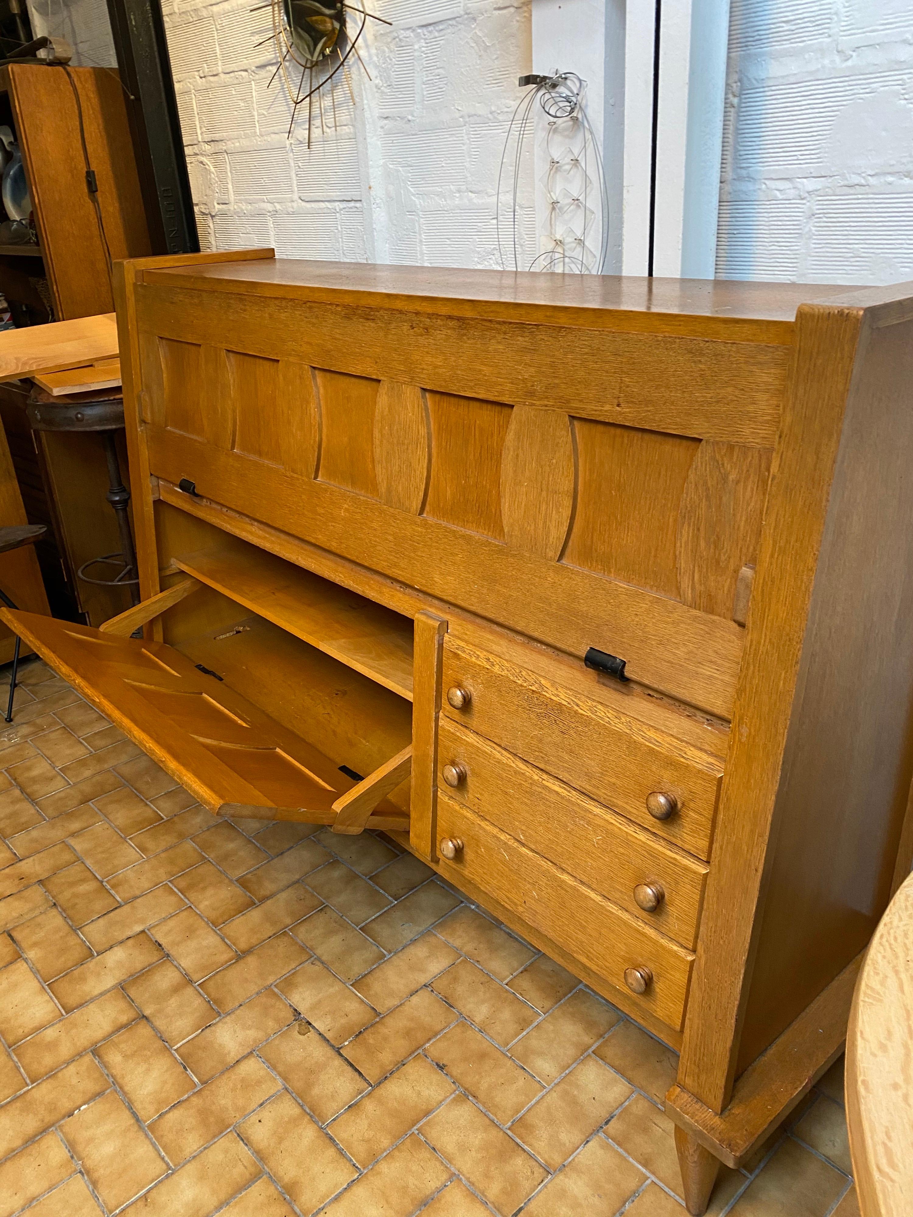 Mid-Century Modern Sideboard, Cabinet by Guillerme et Chambron