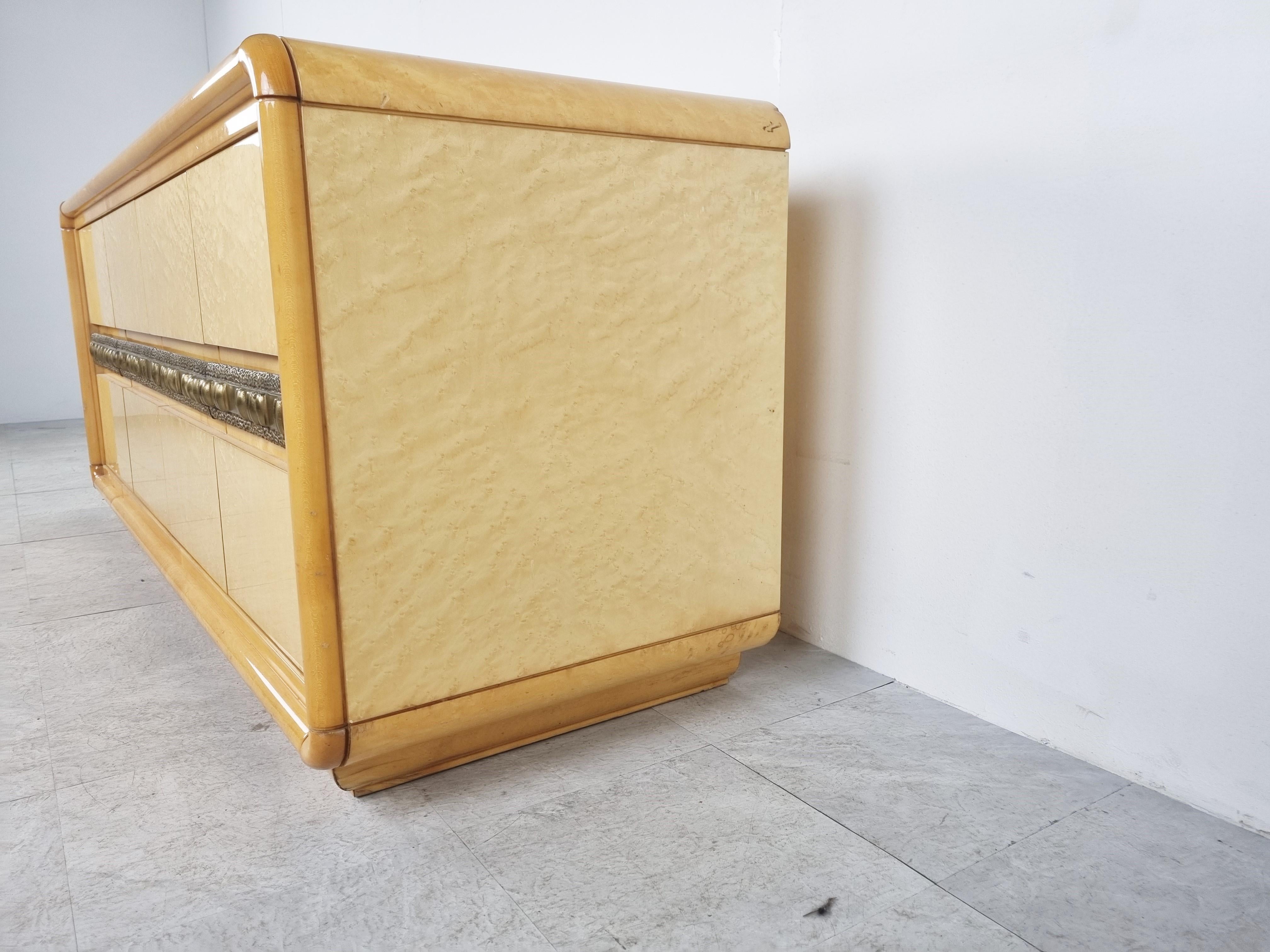 Brass Sideboard Cabinet by Luciano Frigerio for Desio, 1970s