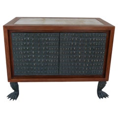 Sideboard Cabinet in Bronze, wood & Crystal Rock by Patrick Laroche