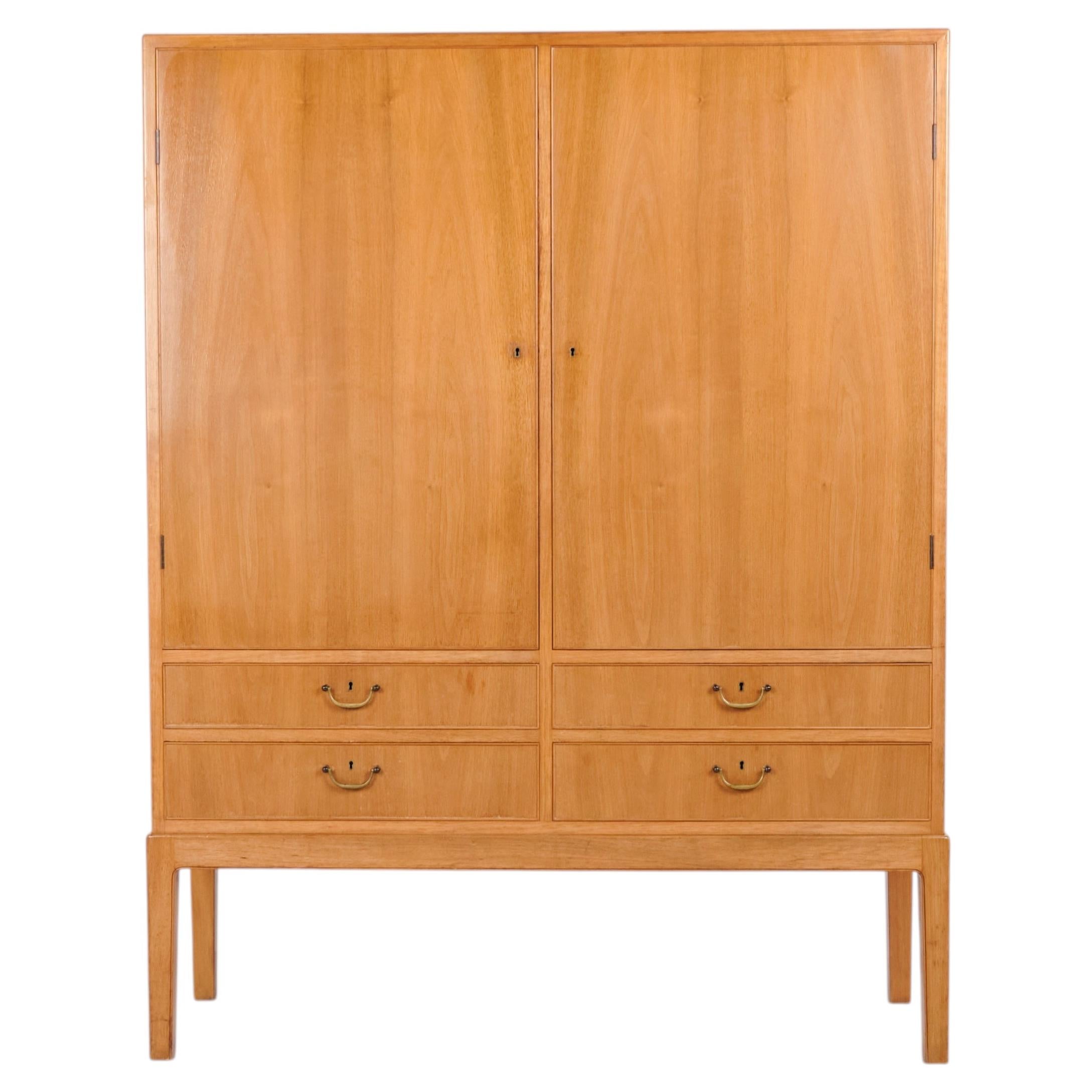 Sideboard Cabinet in Light Walnut by Ole Wanscher for A.J. Iversen, 1940s For Sale