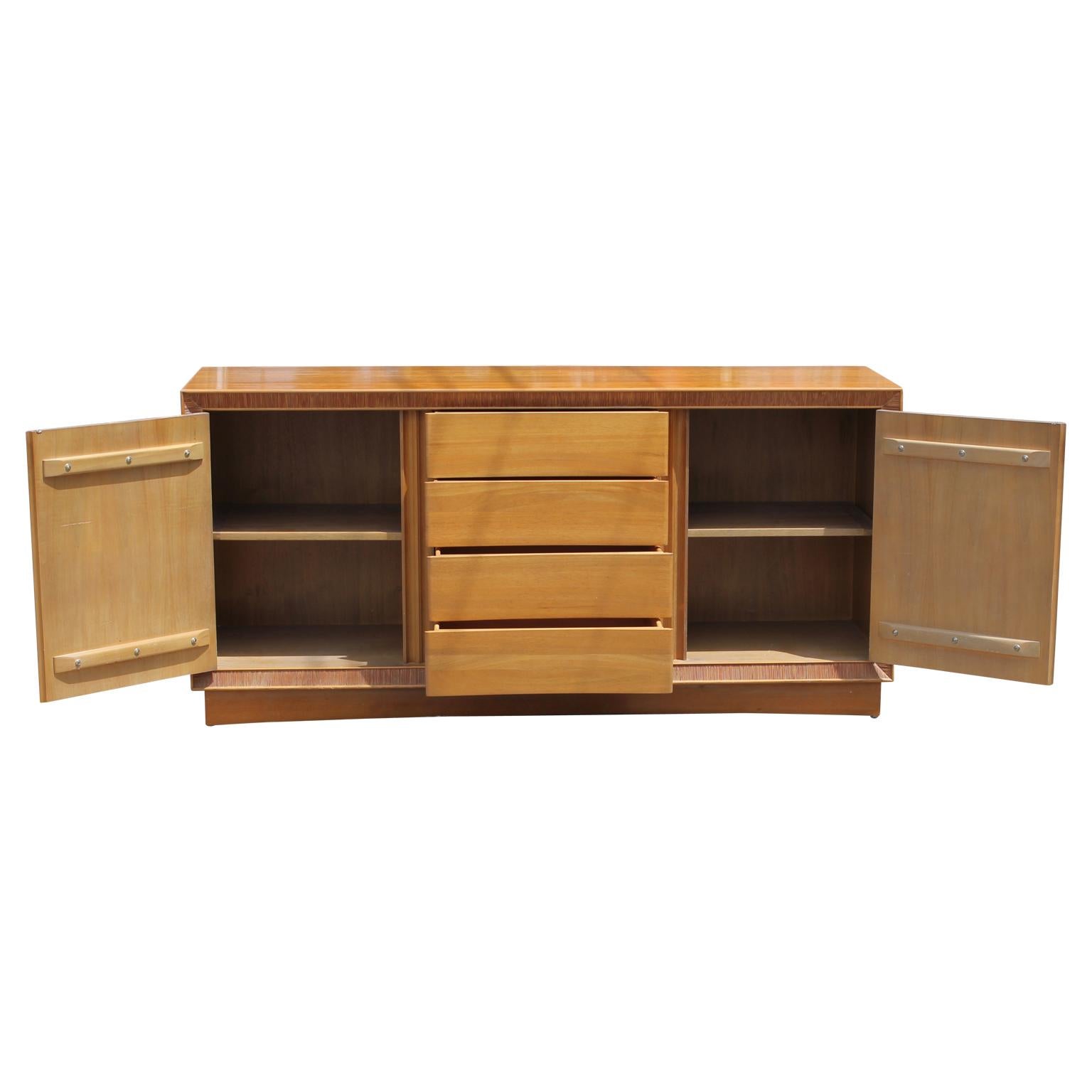 American Sideboard / Cabinet with Ribbed Wood Border by Paul Frankl for Brown & Saltman