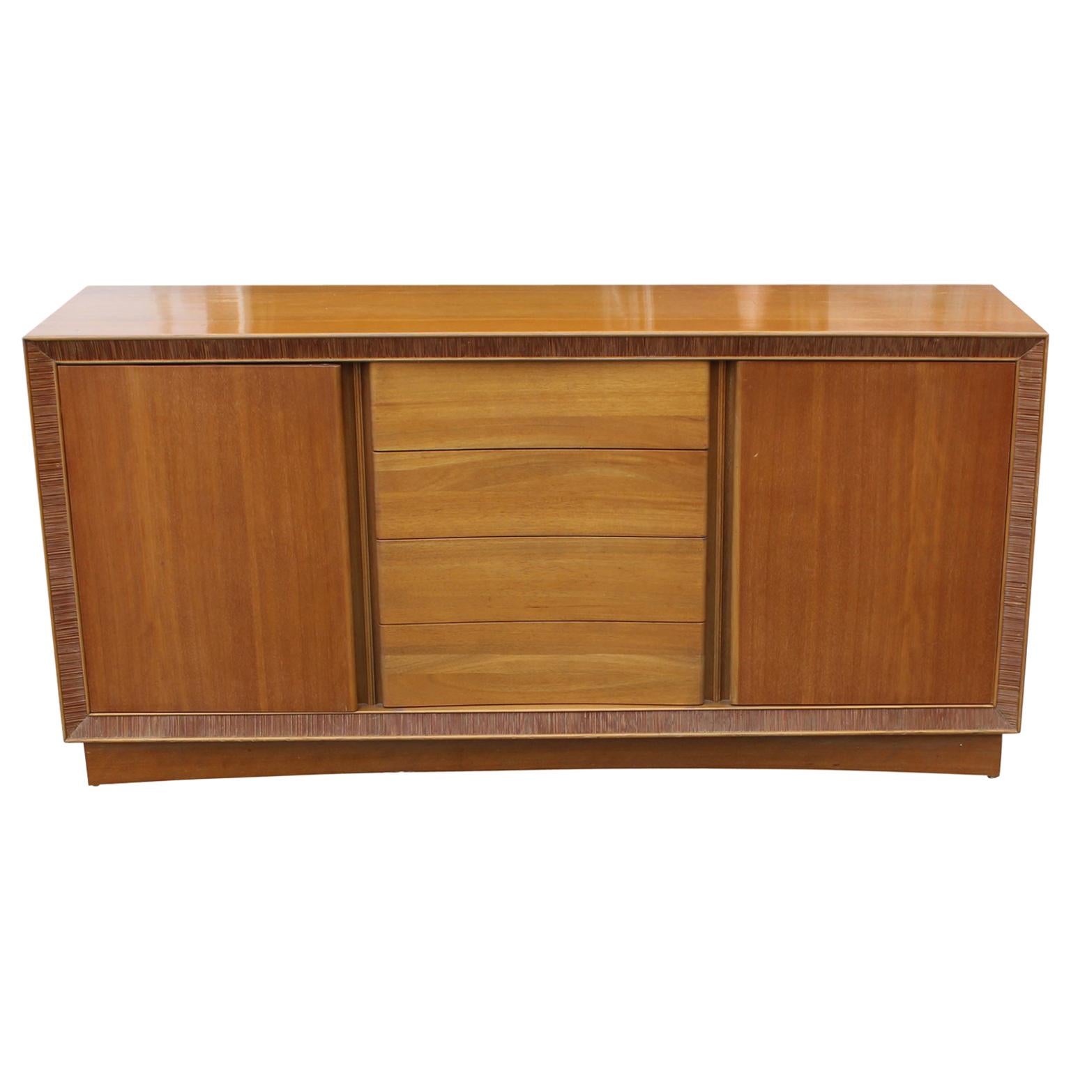 Sideboard / Cabinet with Ribbed Wood Border by Paul Frankl for Brown & Saltman