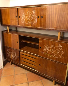 1950's Sideboard Called ''Mettitutto'' from with Sliding Doors Original, Tuscany