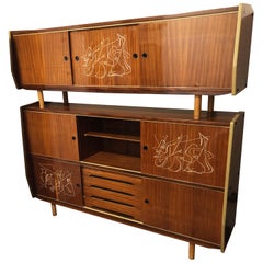 1950's Sideboard Called ''Mettitutto'' from with Sliding Doors Original, Tuscany