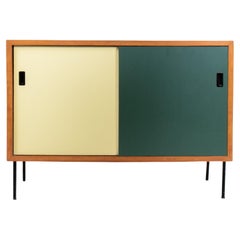 Grünes und gelbes Sideboard aus Holz und Formica, 1960
