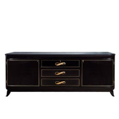 Mid-Century Modern Sideboard - Chest of Drawers in Dark Solid Wood – Italy 1940