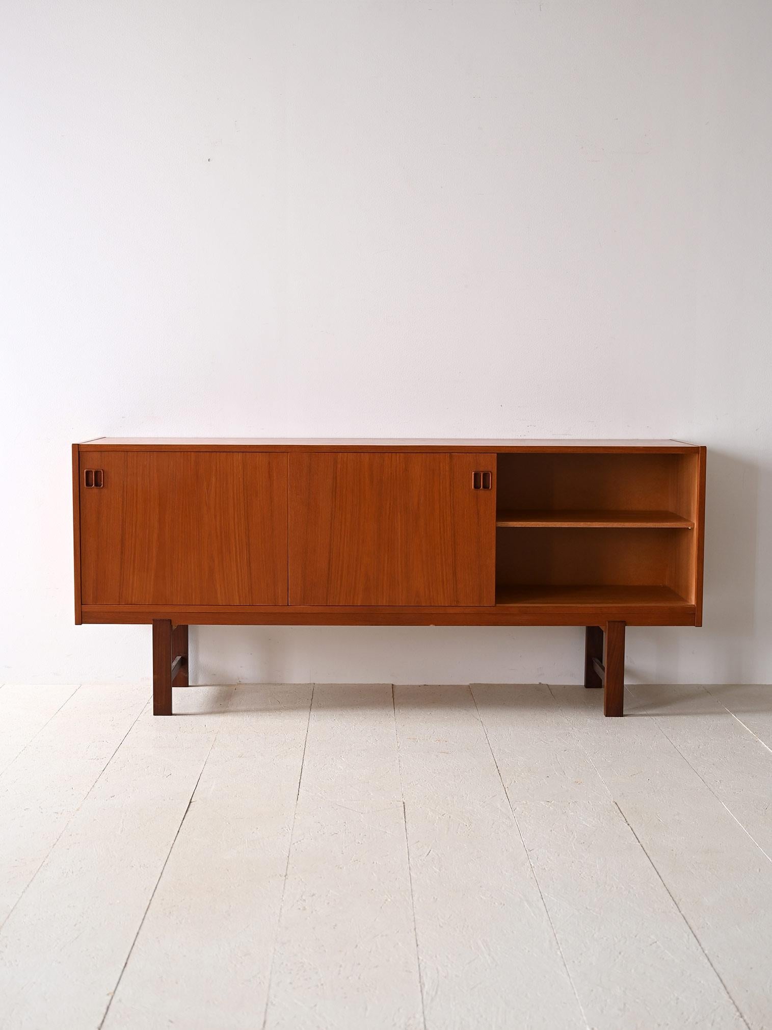 Scandinavian Modern Sideboard with center drawers from the 1960s For Sale