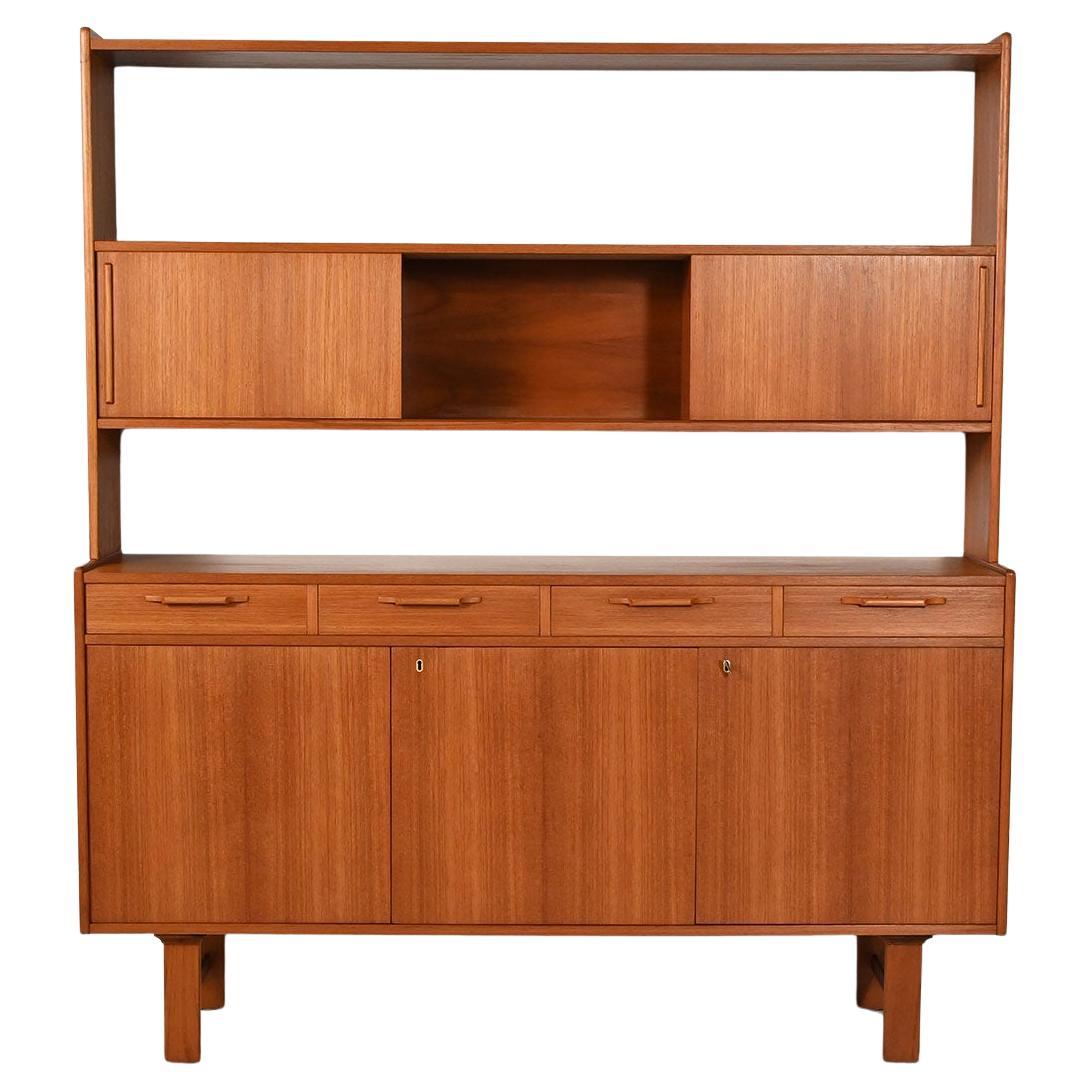 Credenza con libreria in teak, anni
60