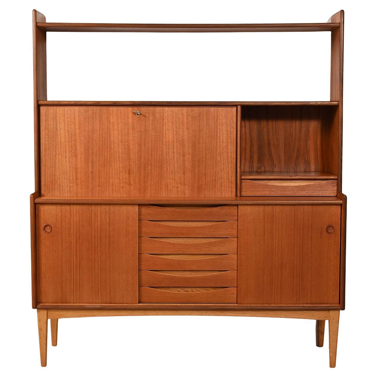 Sideboard with teak bookcase by Brantorps For Sale