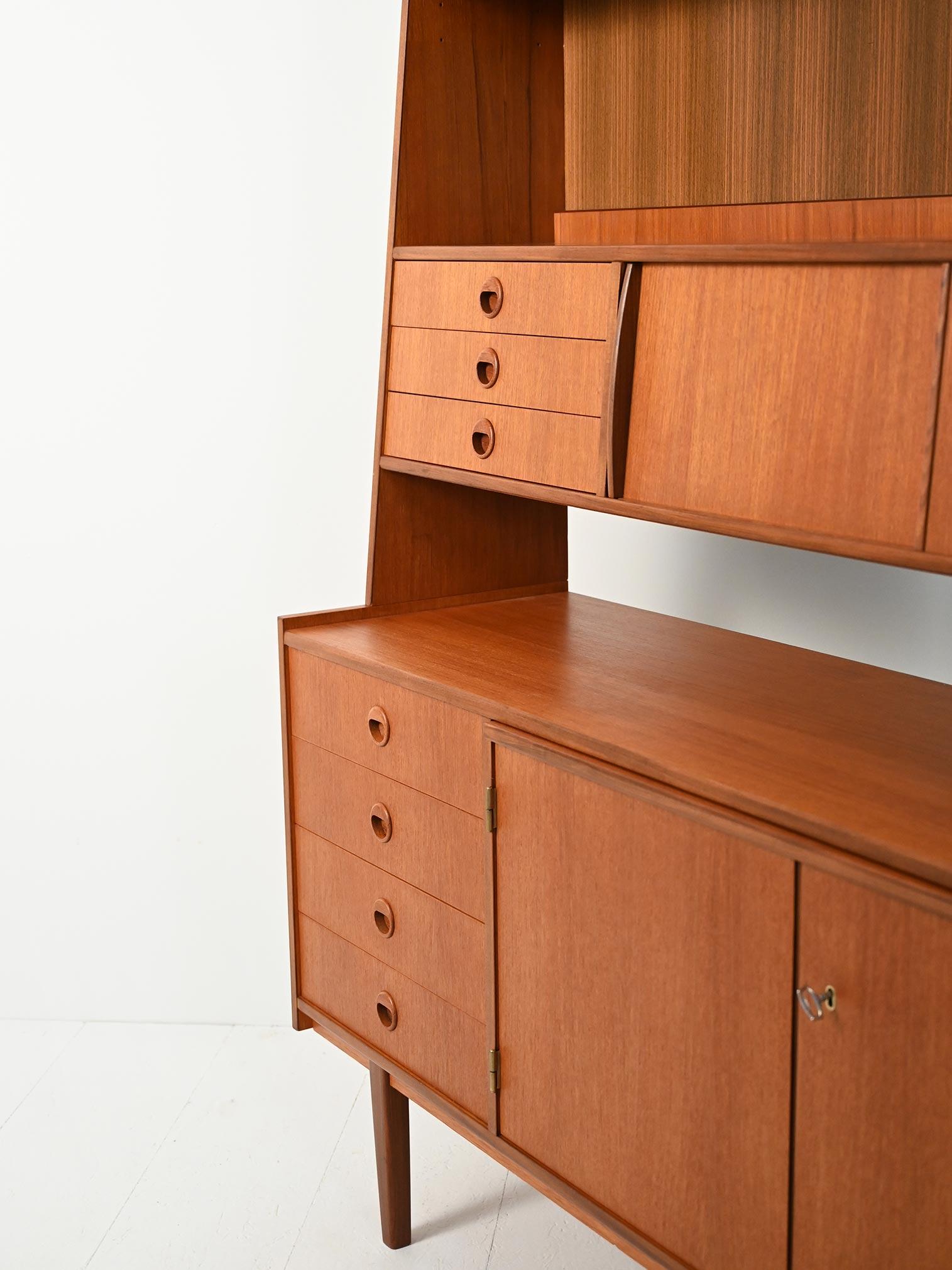 Sideboard con libreria in teak e mogano For Sale 3