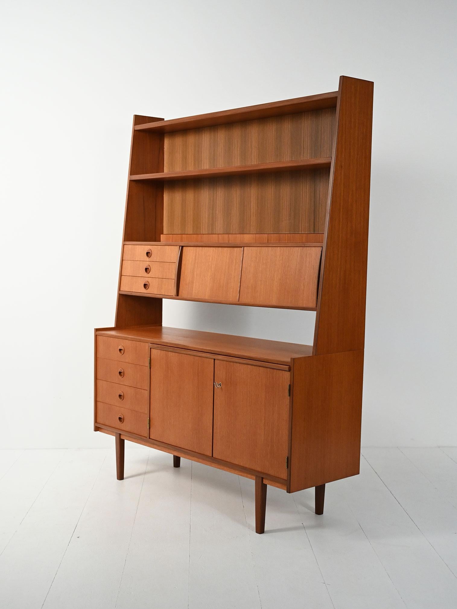 Mahogany Sideboard con libreria in teak e mogano For Sale