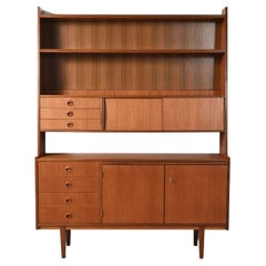 Sideboard con libreria in teak e mogano