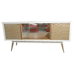 Vintage Sideboard con ripiano in vetro, Italia, anni '50