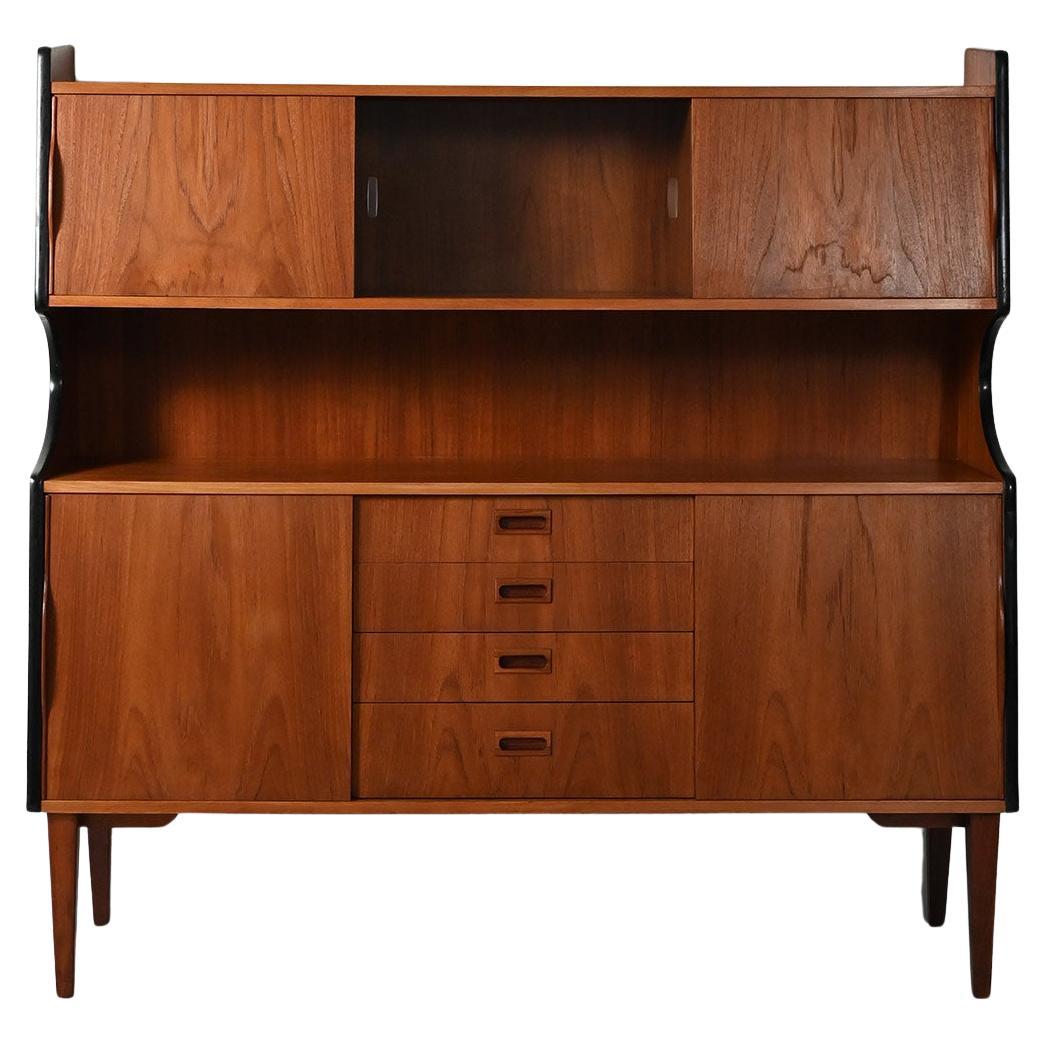 Sideboard with 1950s teak display cabinet For Sale