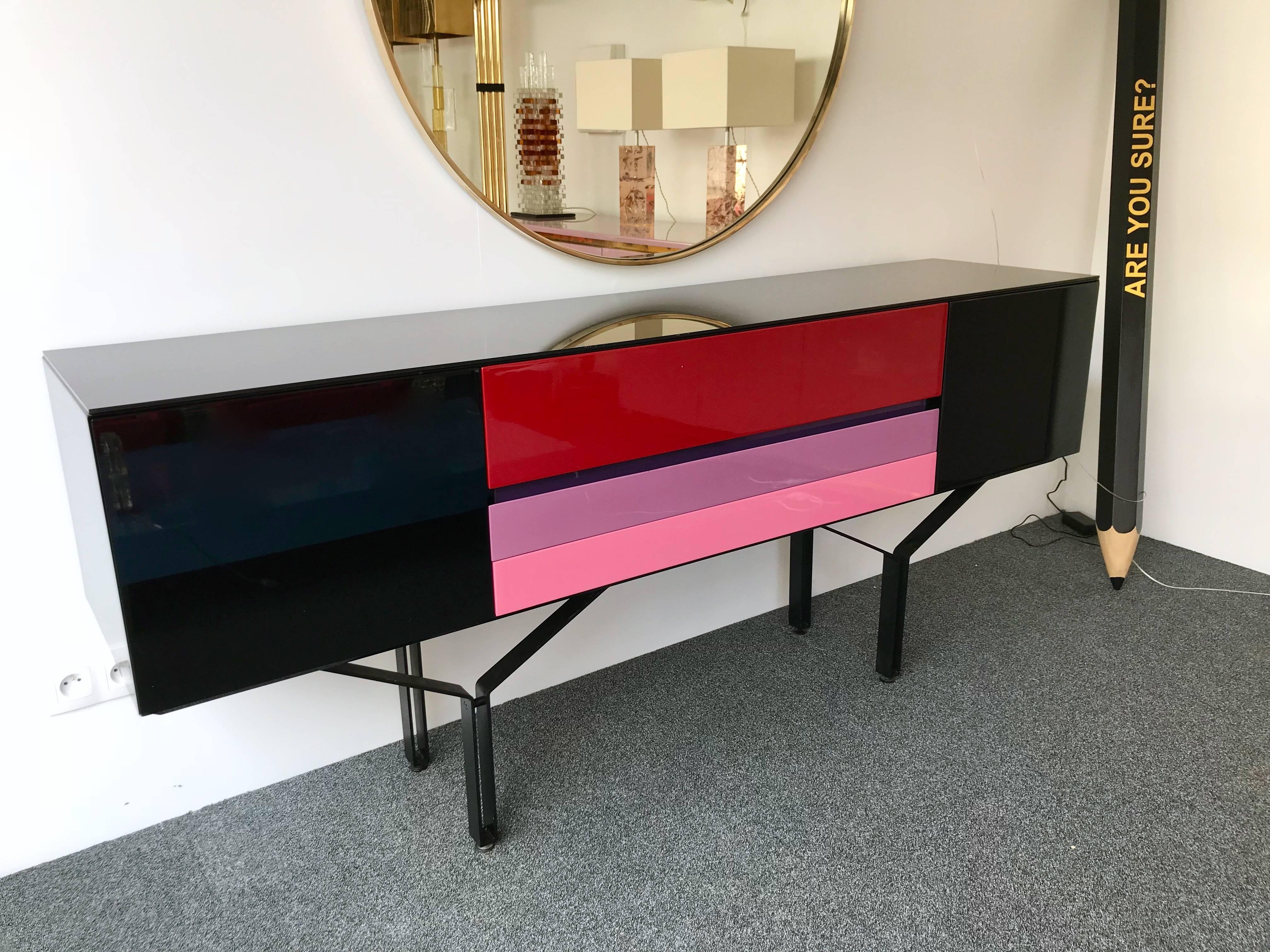 Sideboard Console Lacquered, Italy, 1980s 4