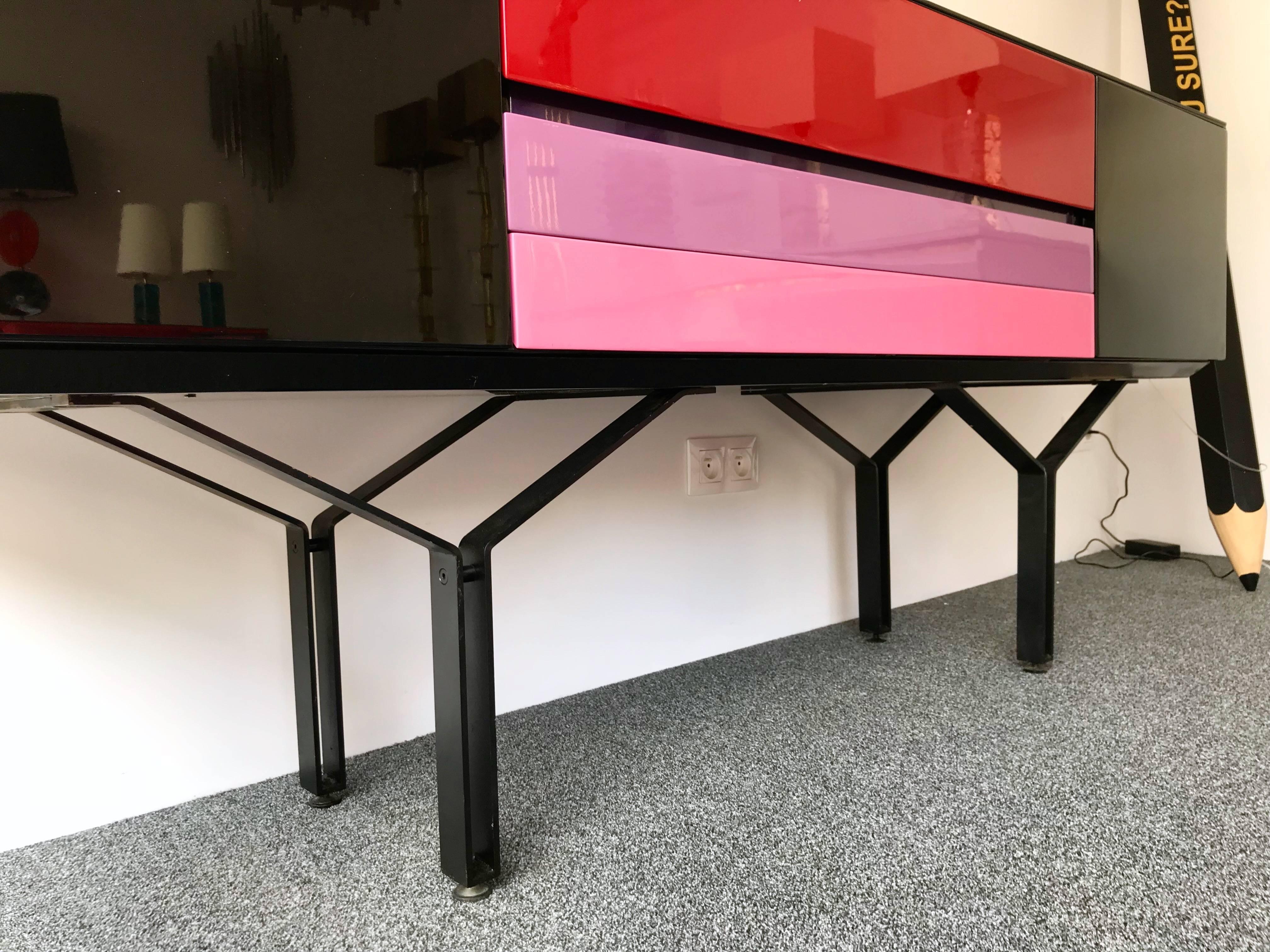Late 20th Century Sideboard Console Lacquered, Italy, 1980s